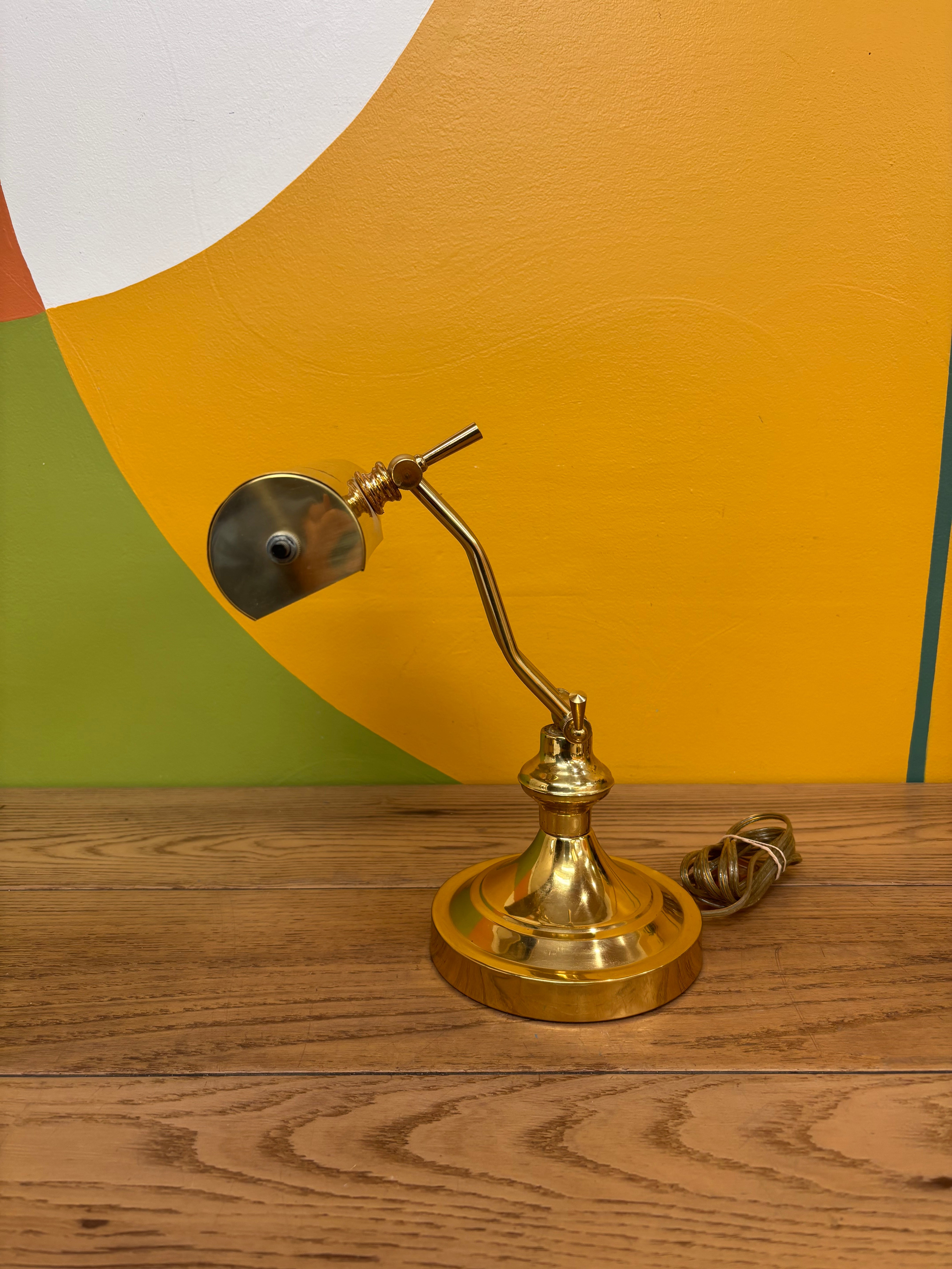 Gold Metal Bankers Lamp