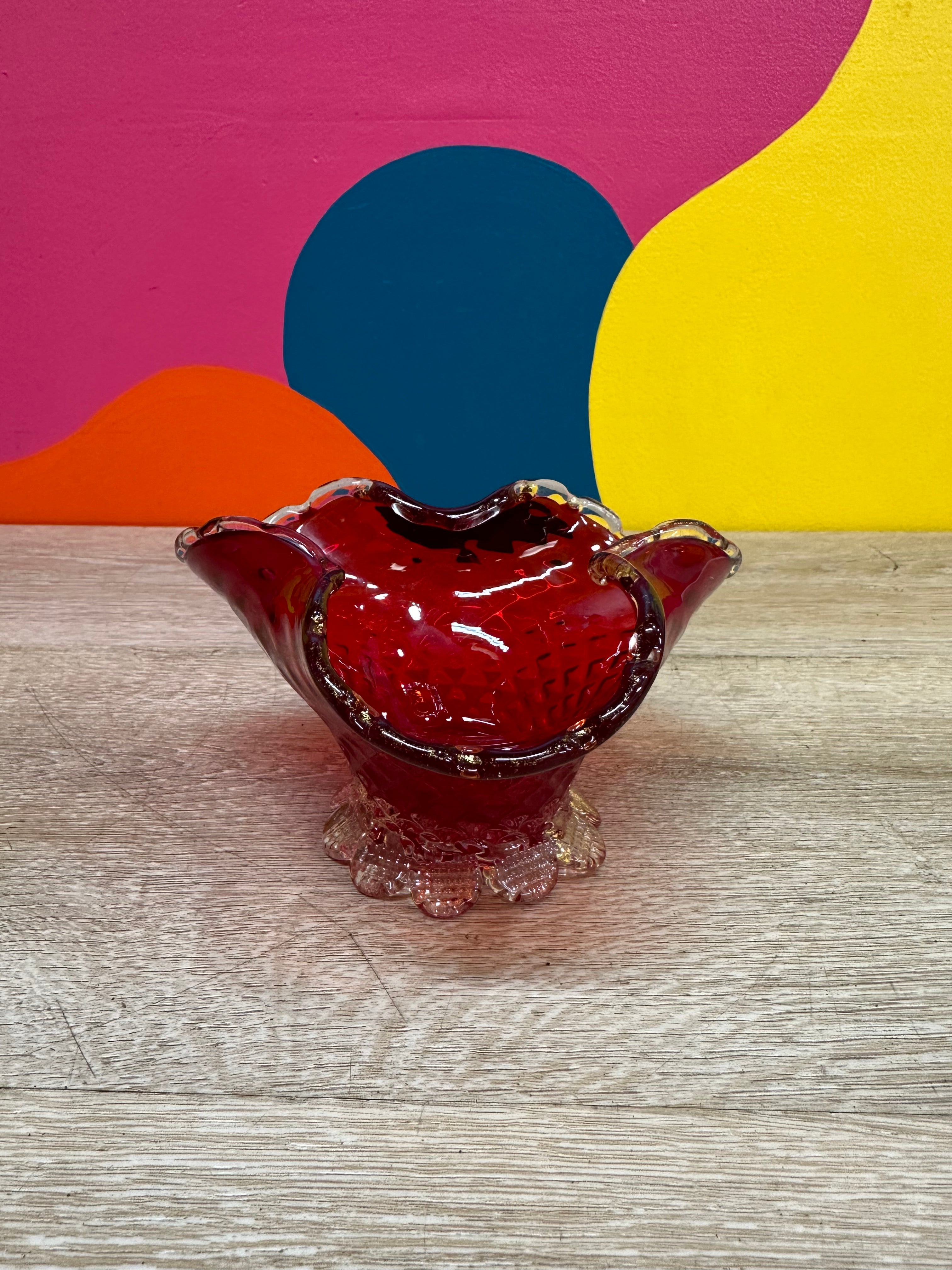 Red Ruby Glass Dish