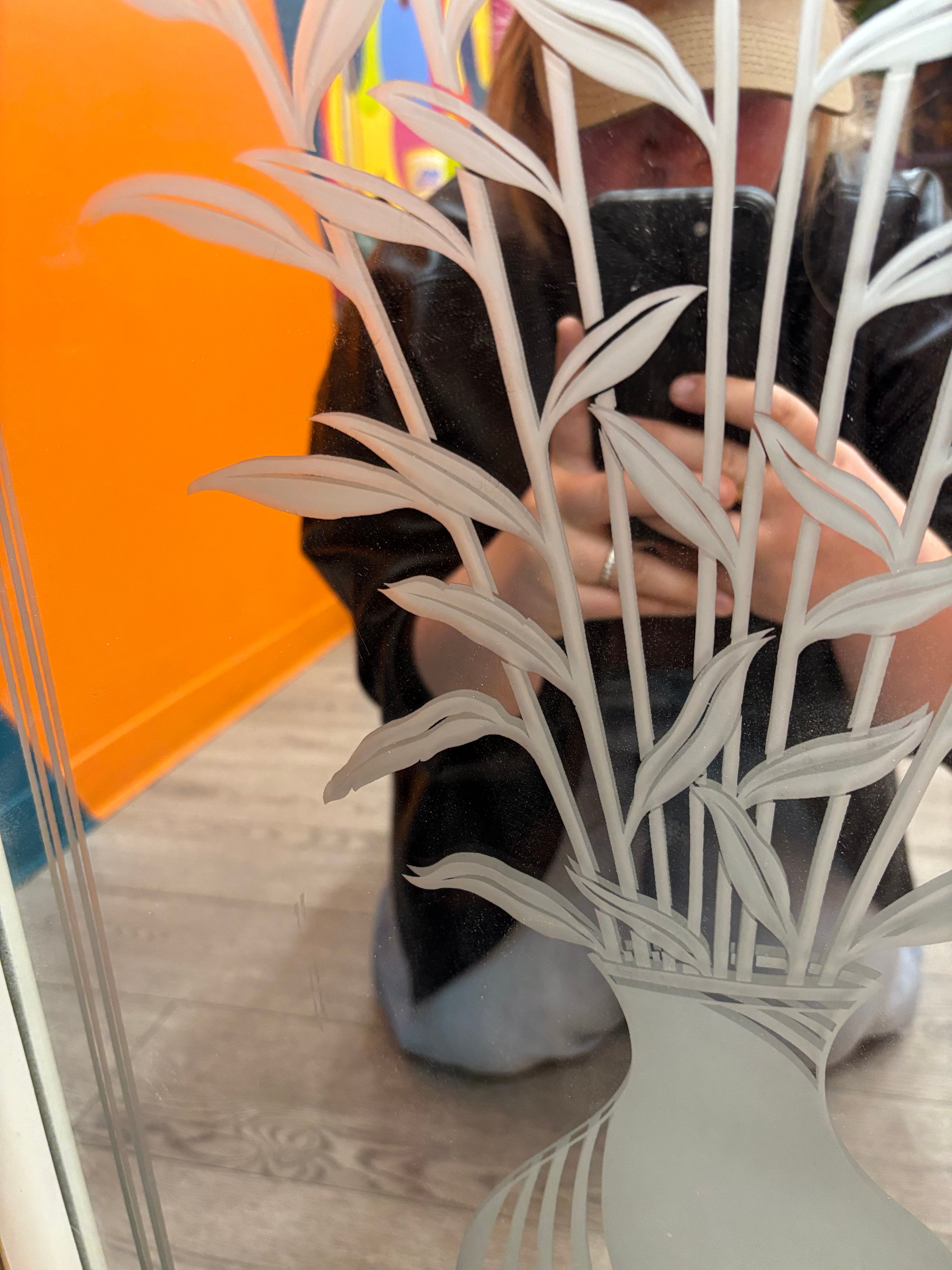 Floral Etched Mirror