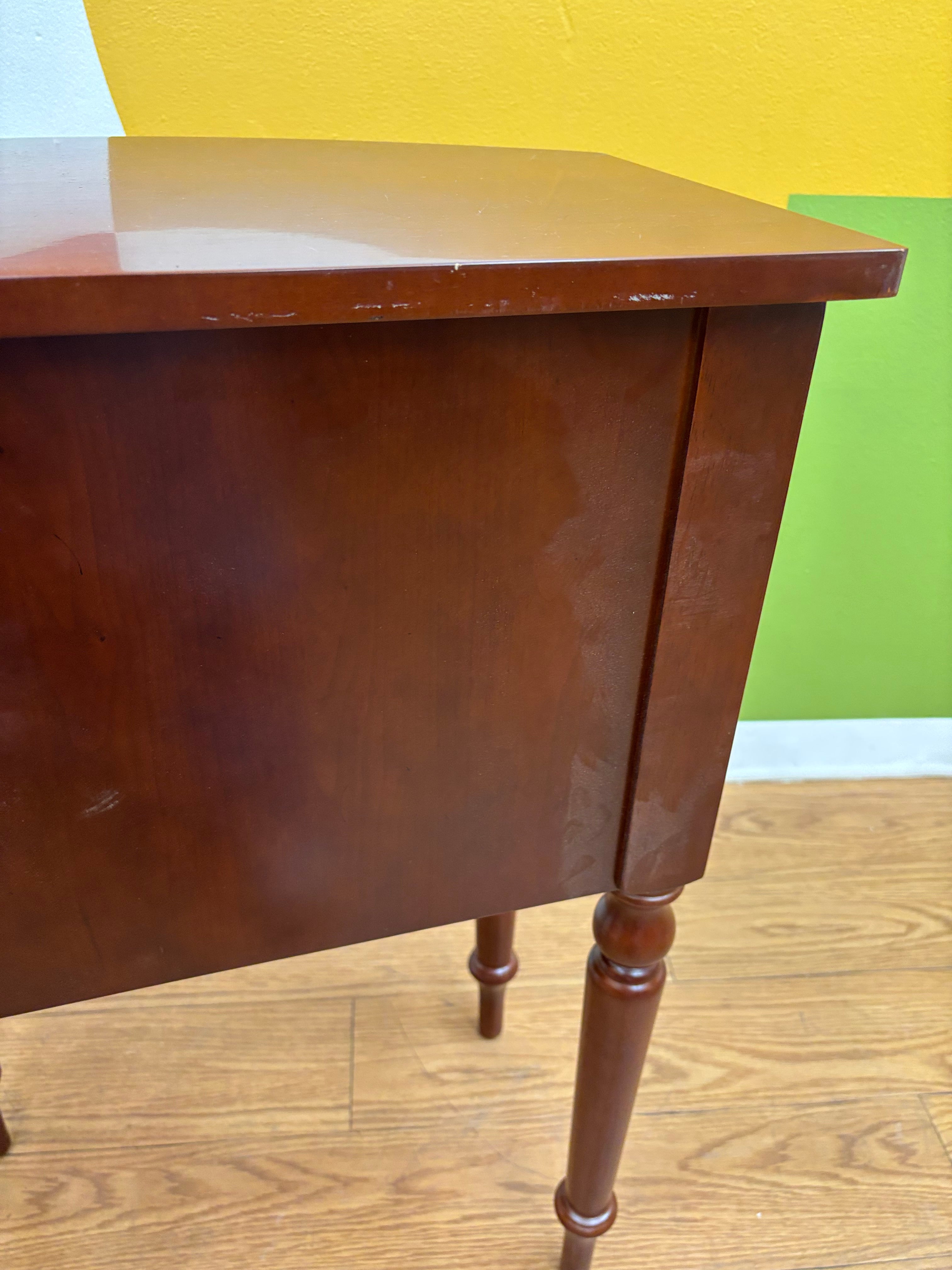 Wood Side Table with Drawers