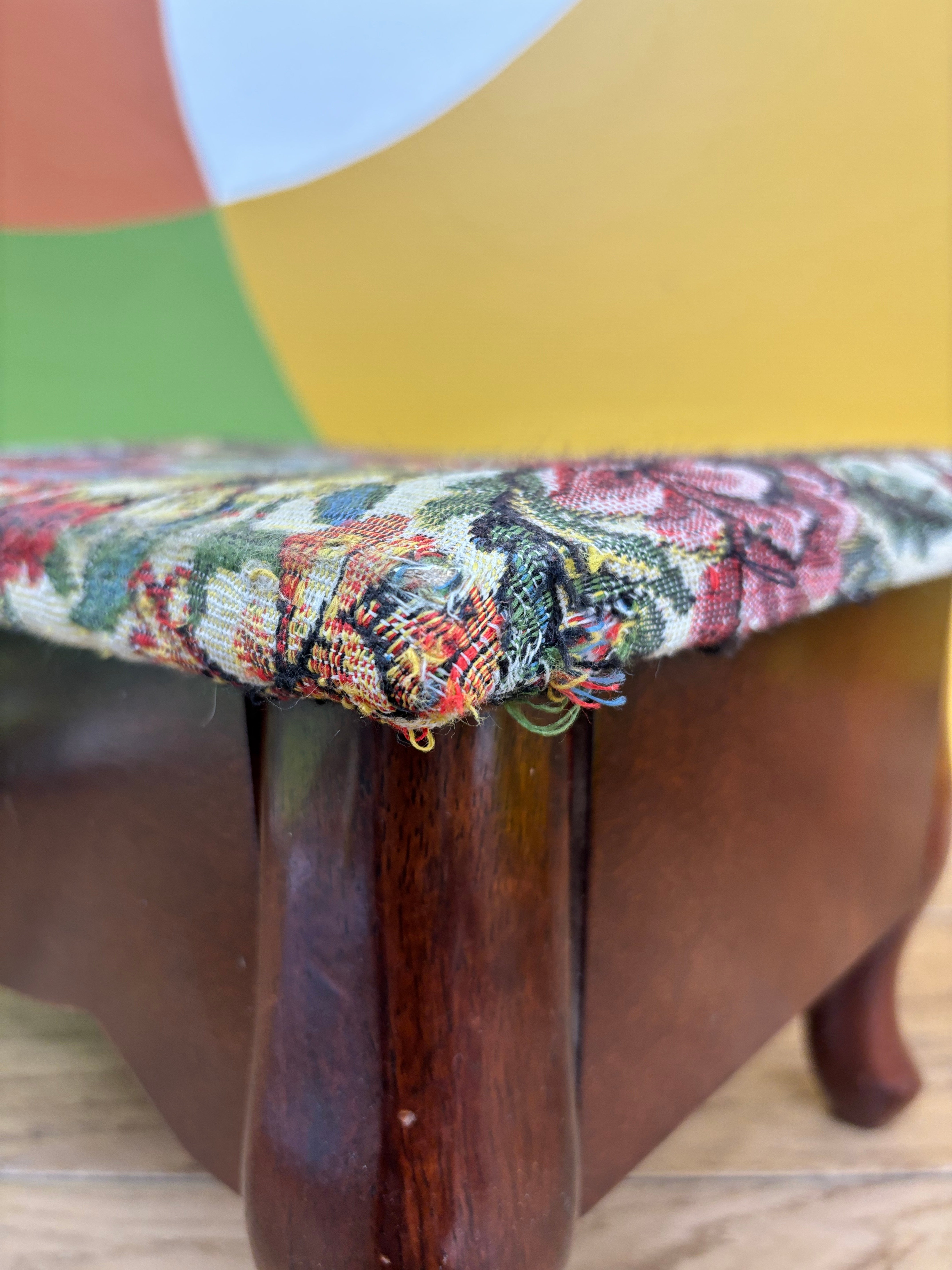 Small Floral Storage Ottoman