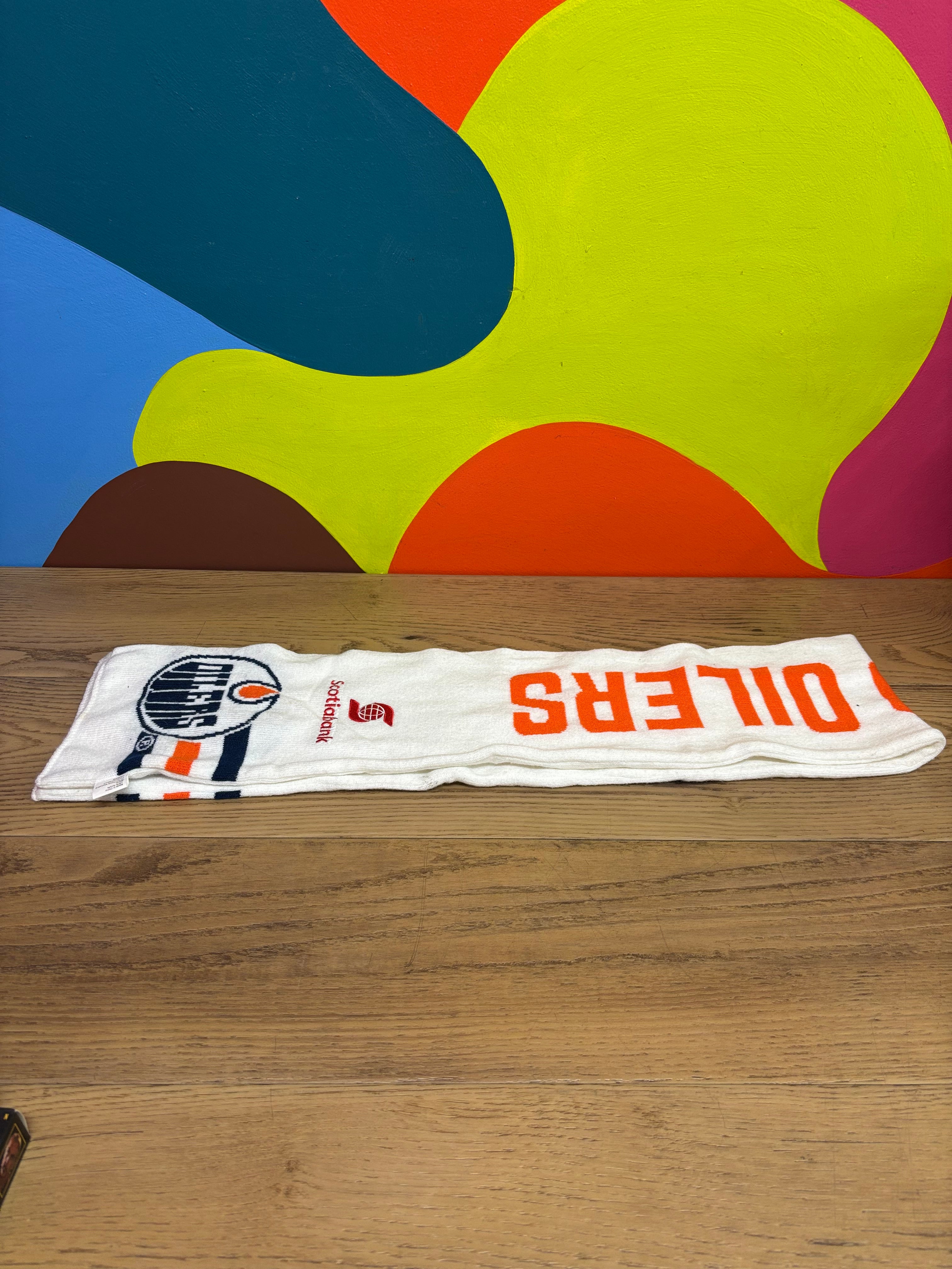 White Oilers Scotiabank Scarf