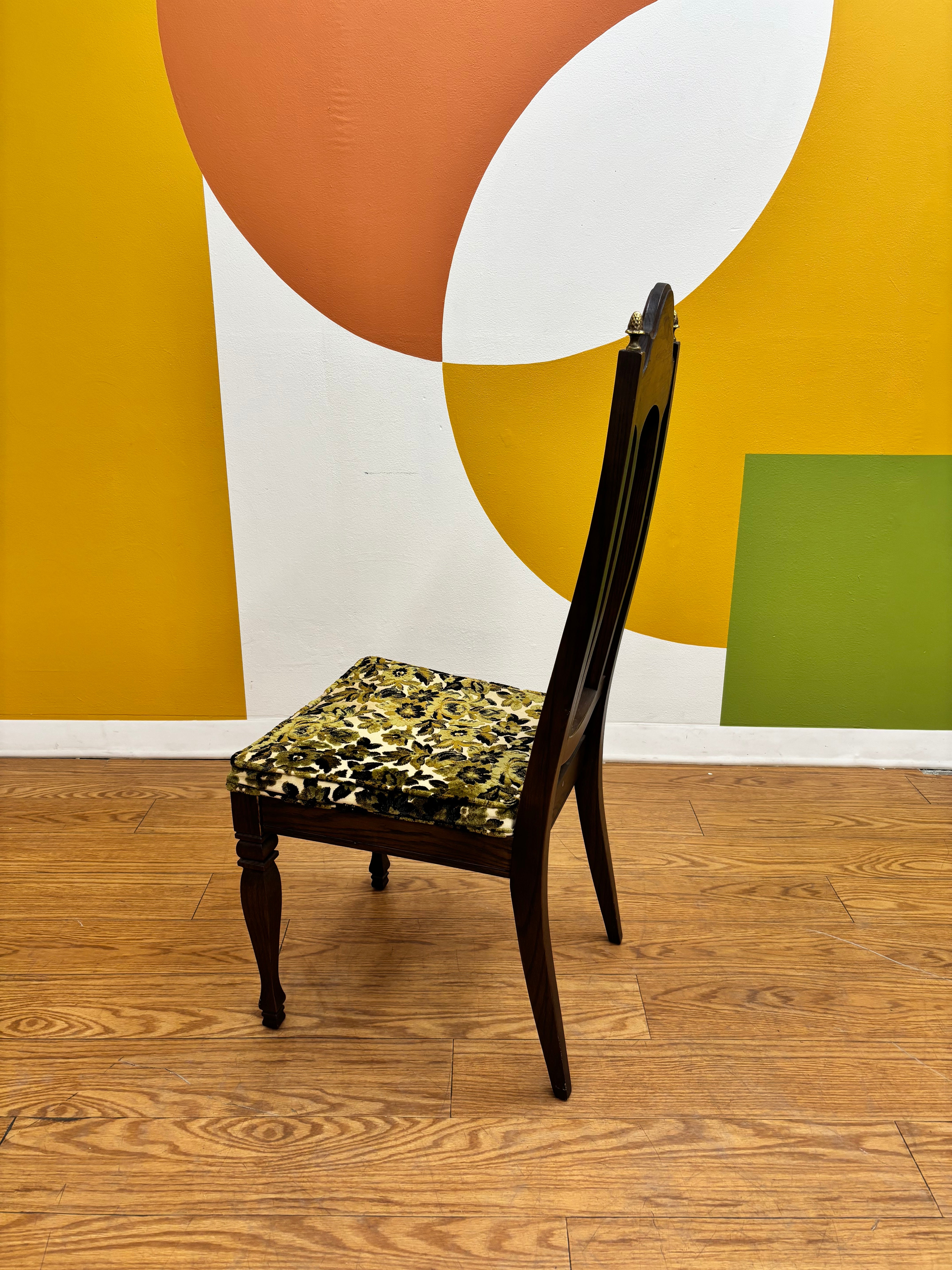 Green Floral Dining Chair (4)