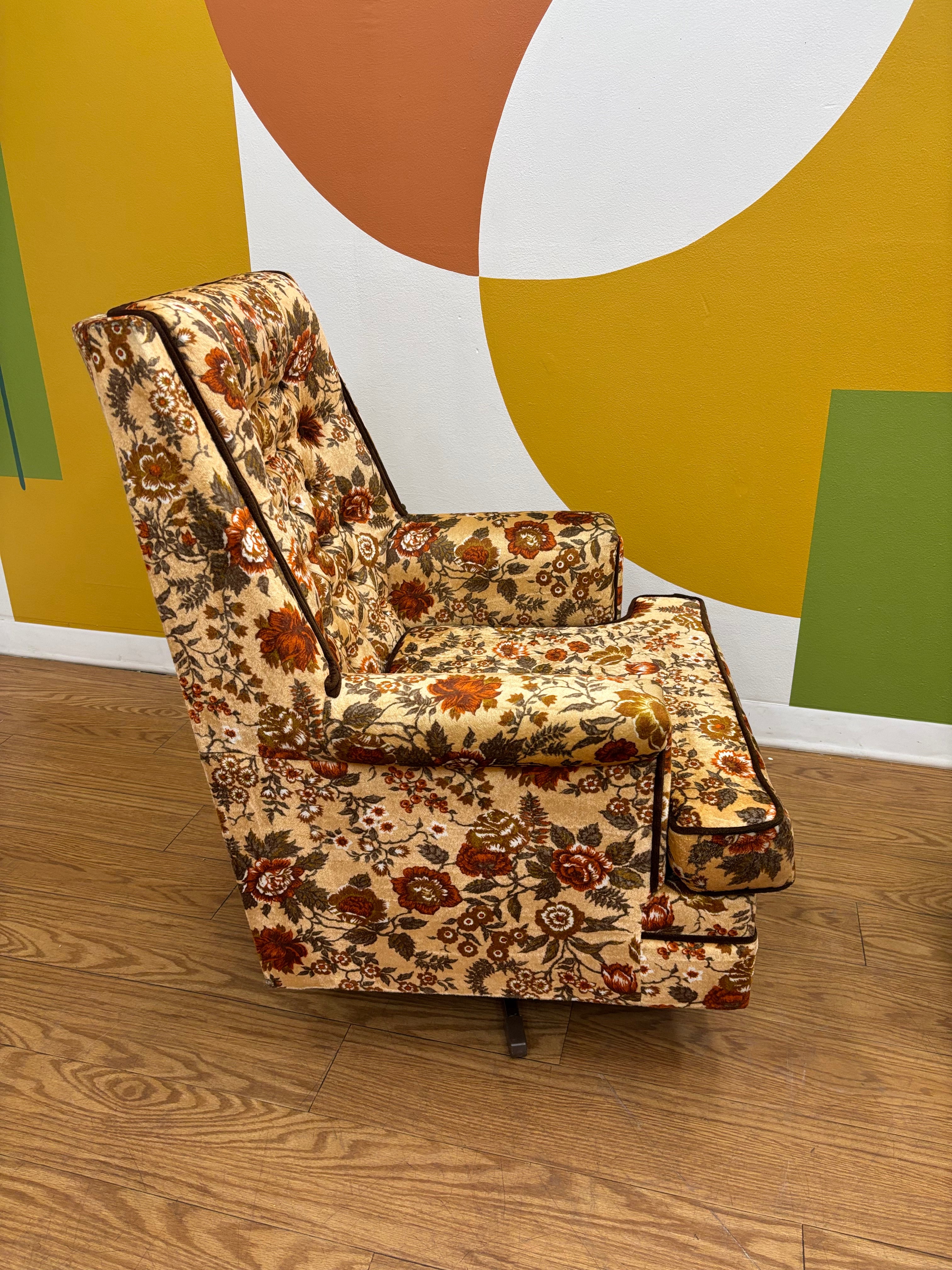 Floral Armchair & Ottoman