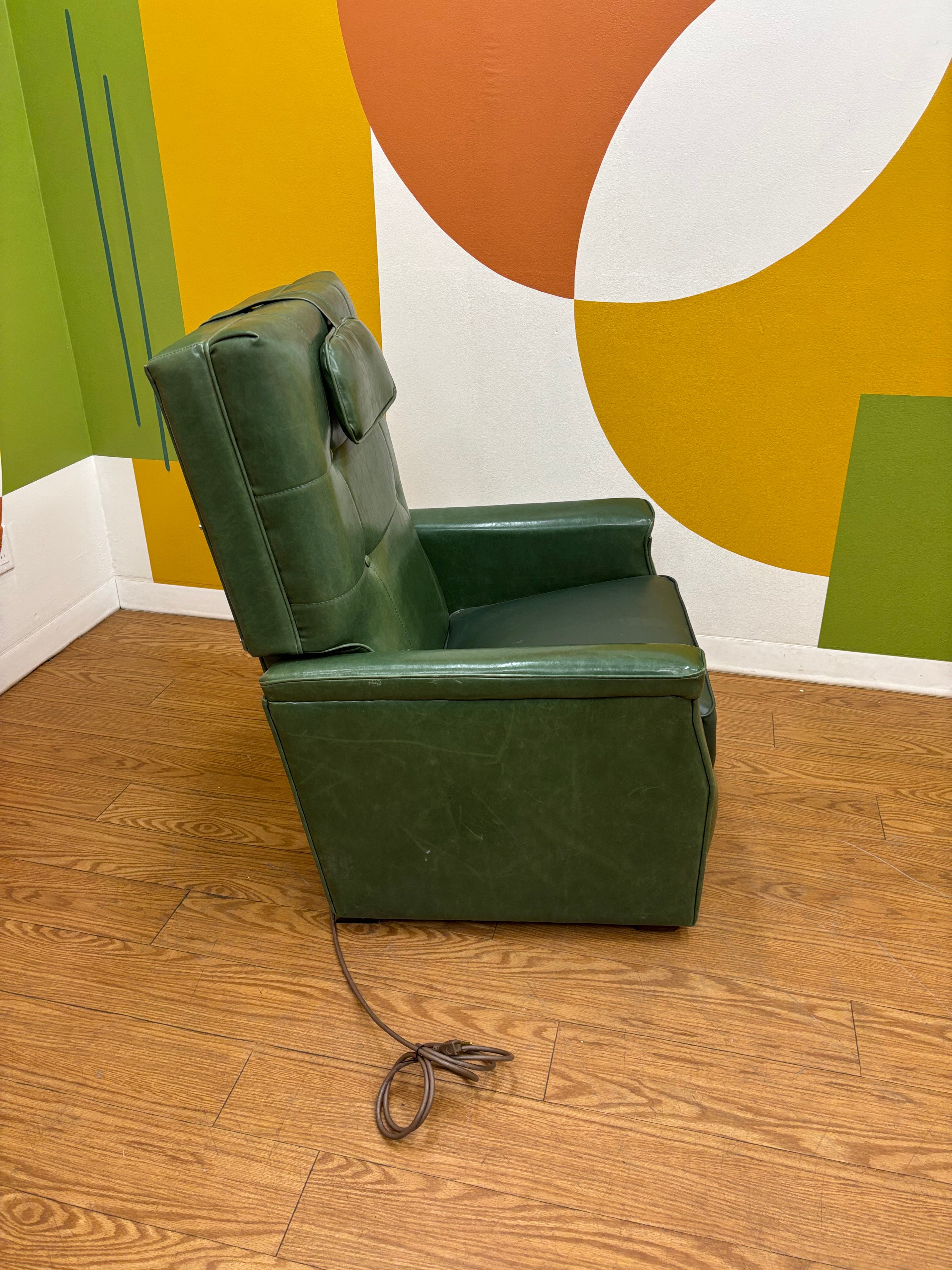 Green Pleather Recliner