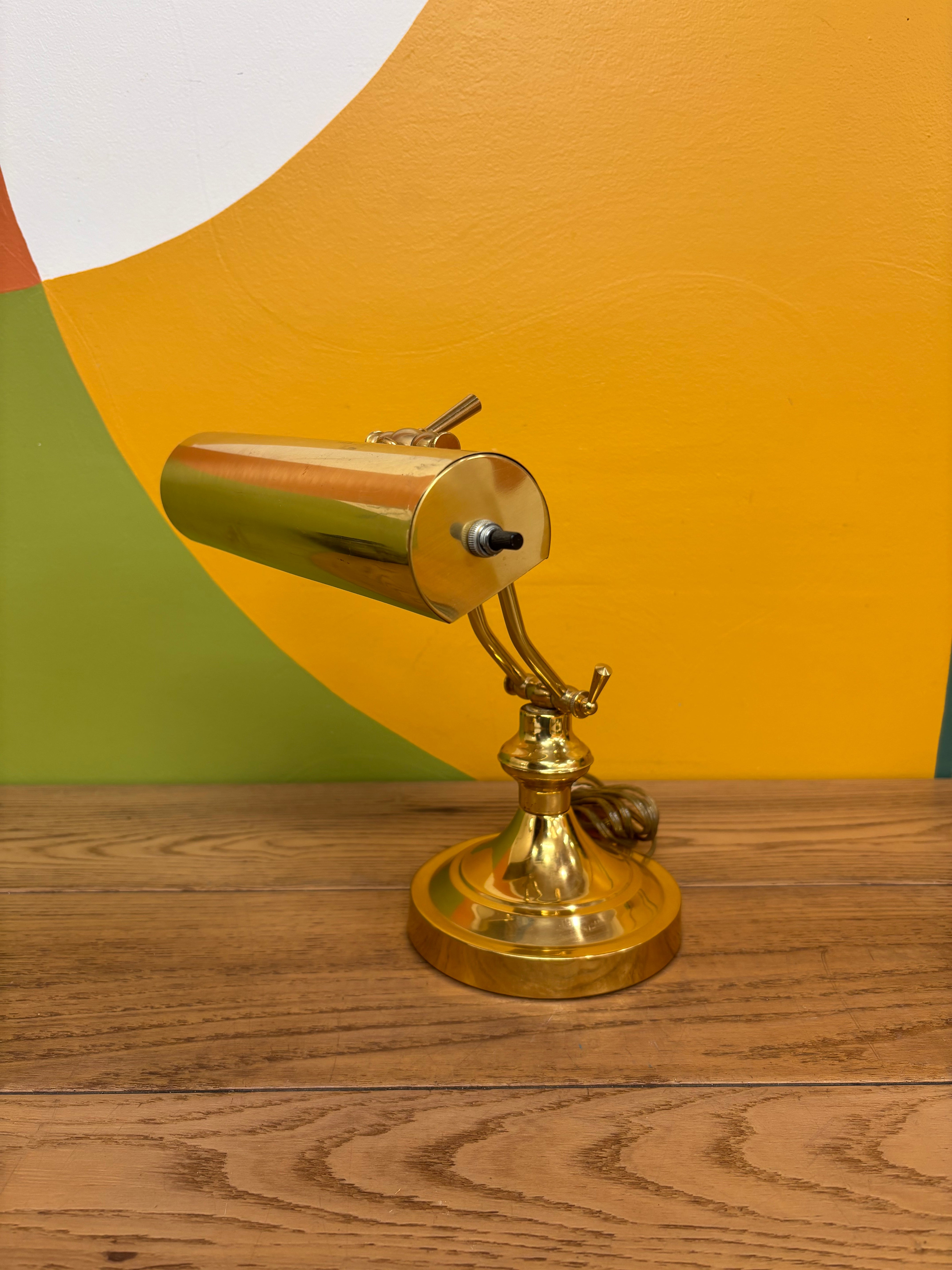 Gold Metal Bankers Lamp