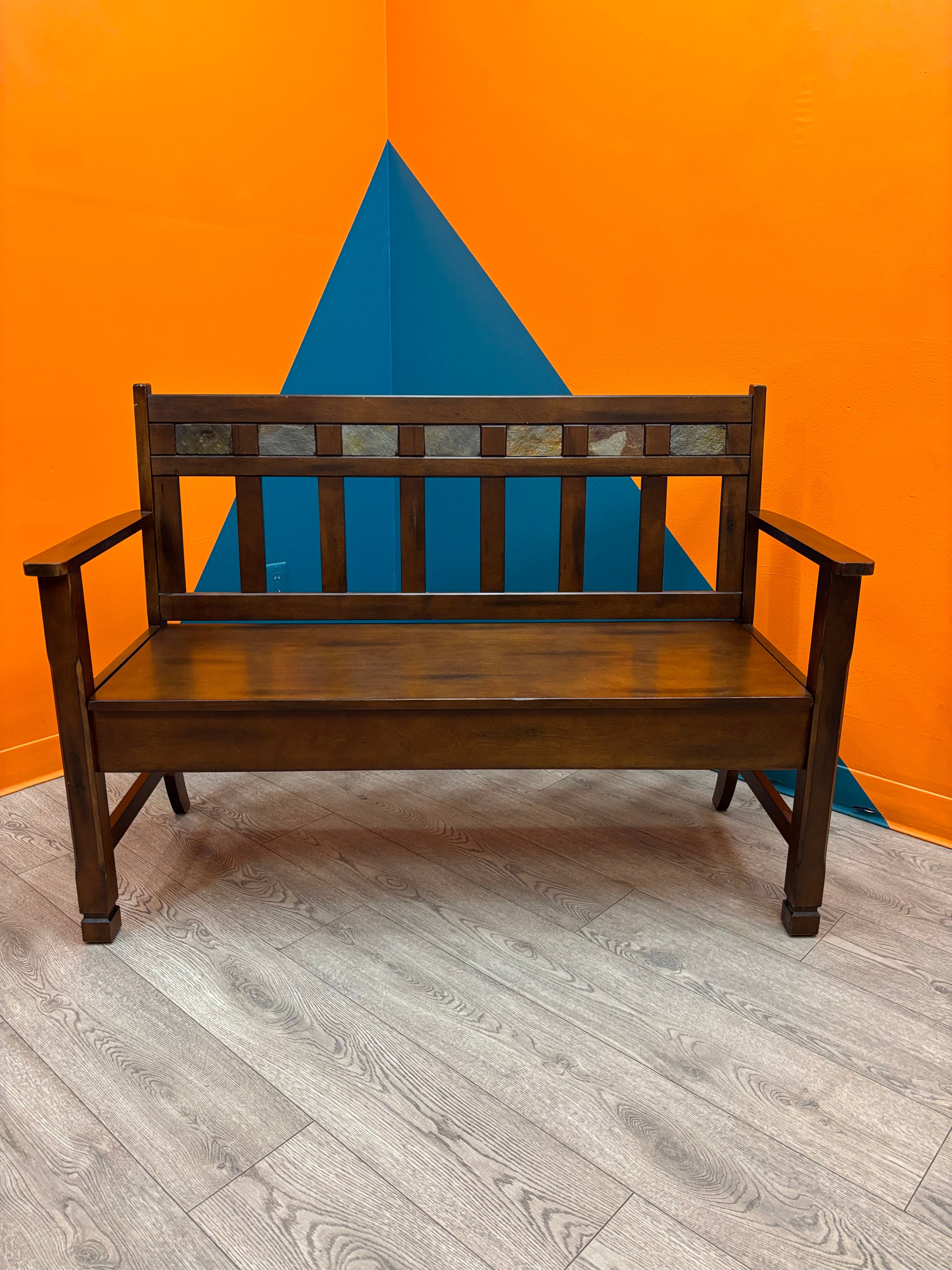 Wood Bench with Storage
