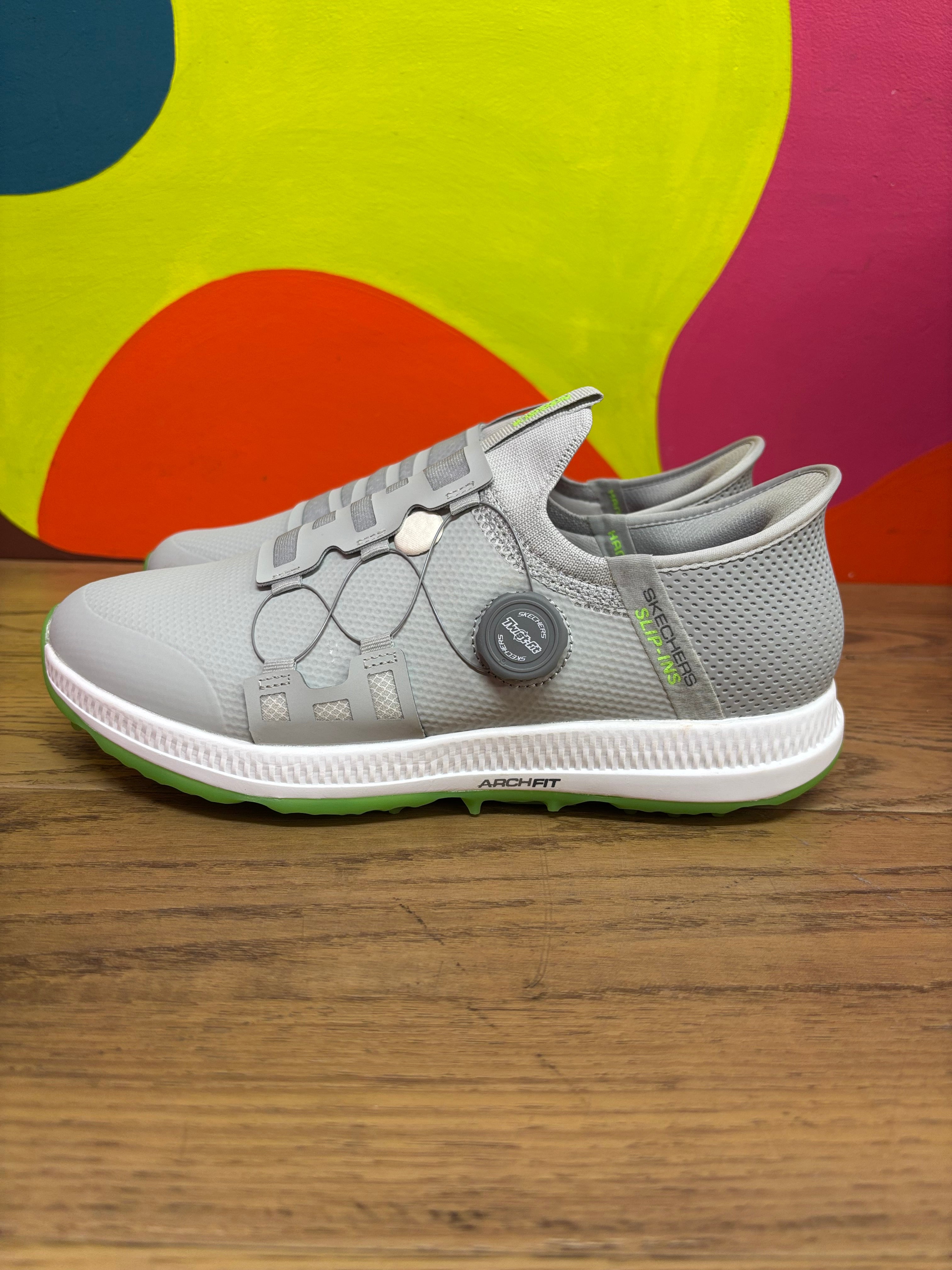 Skechers GO GOLF Elite 5 Slip 'In Golf Shoes Grey/Lime - Size Men's 9