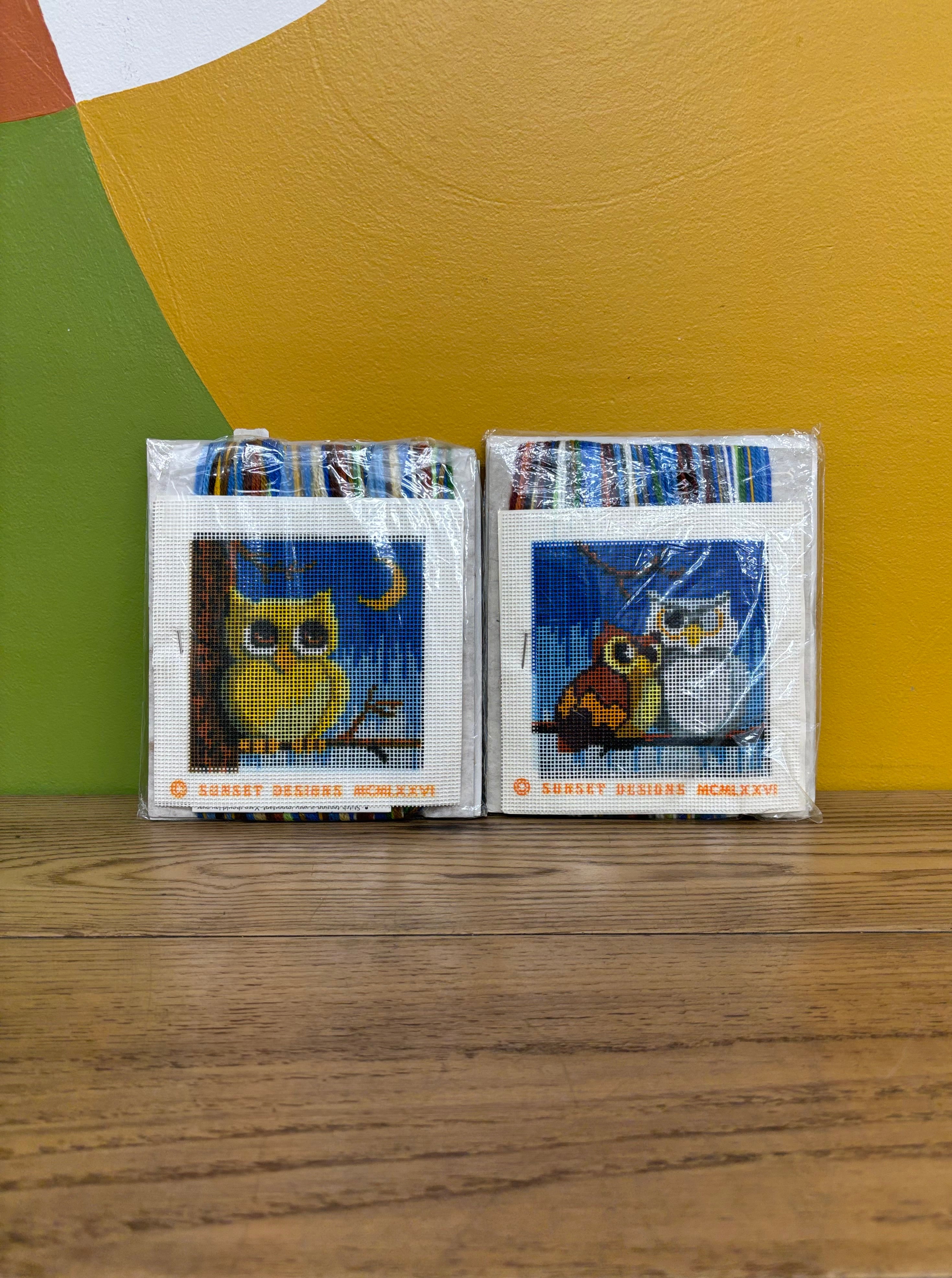 (2) Owl Needlepoint Kits