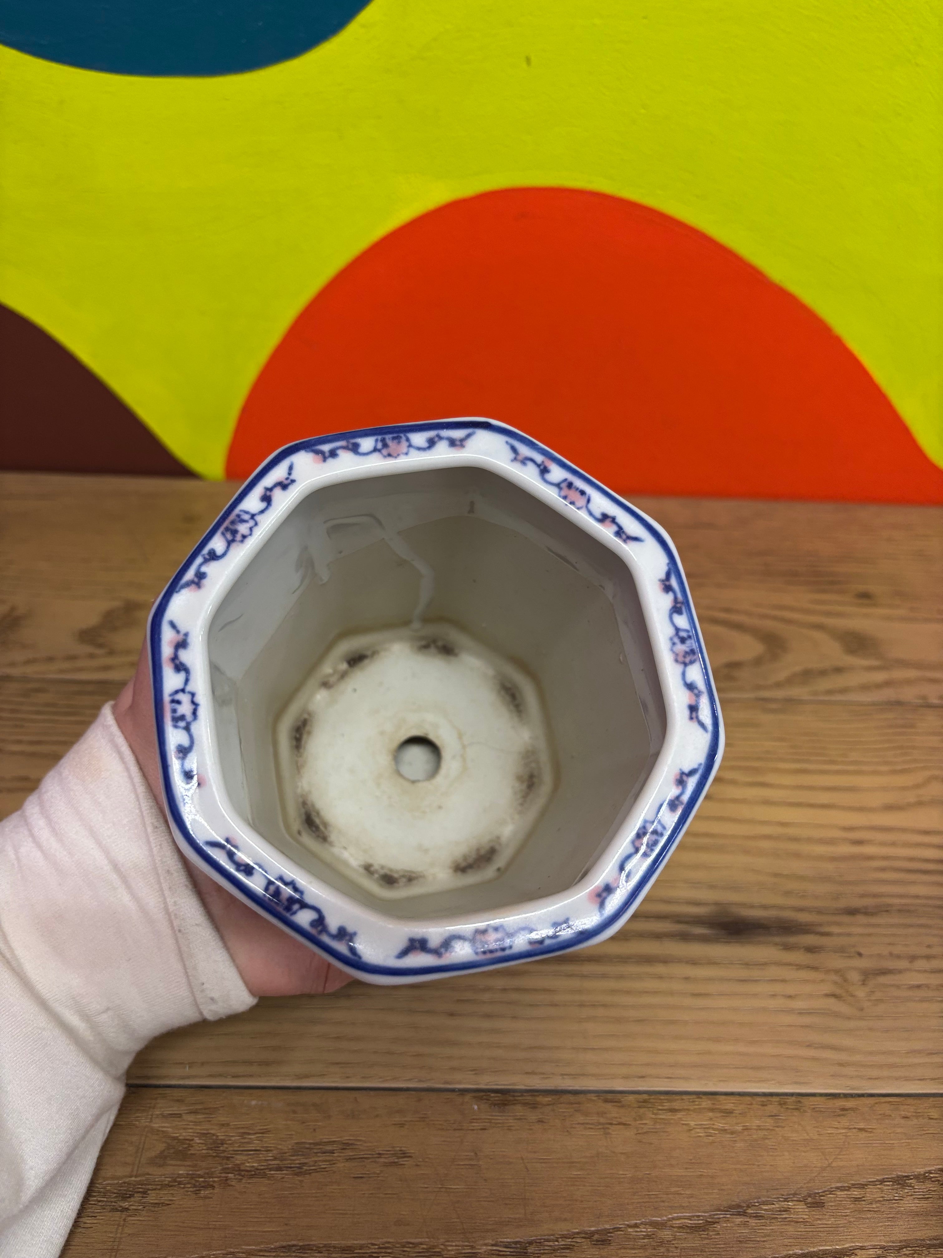 Small Porcelain Planter with Drip Tray