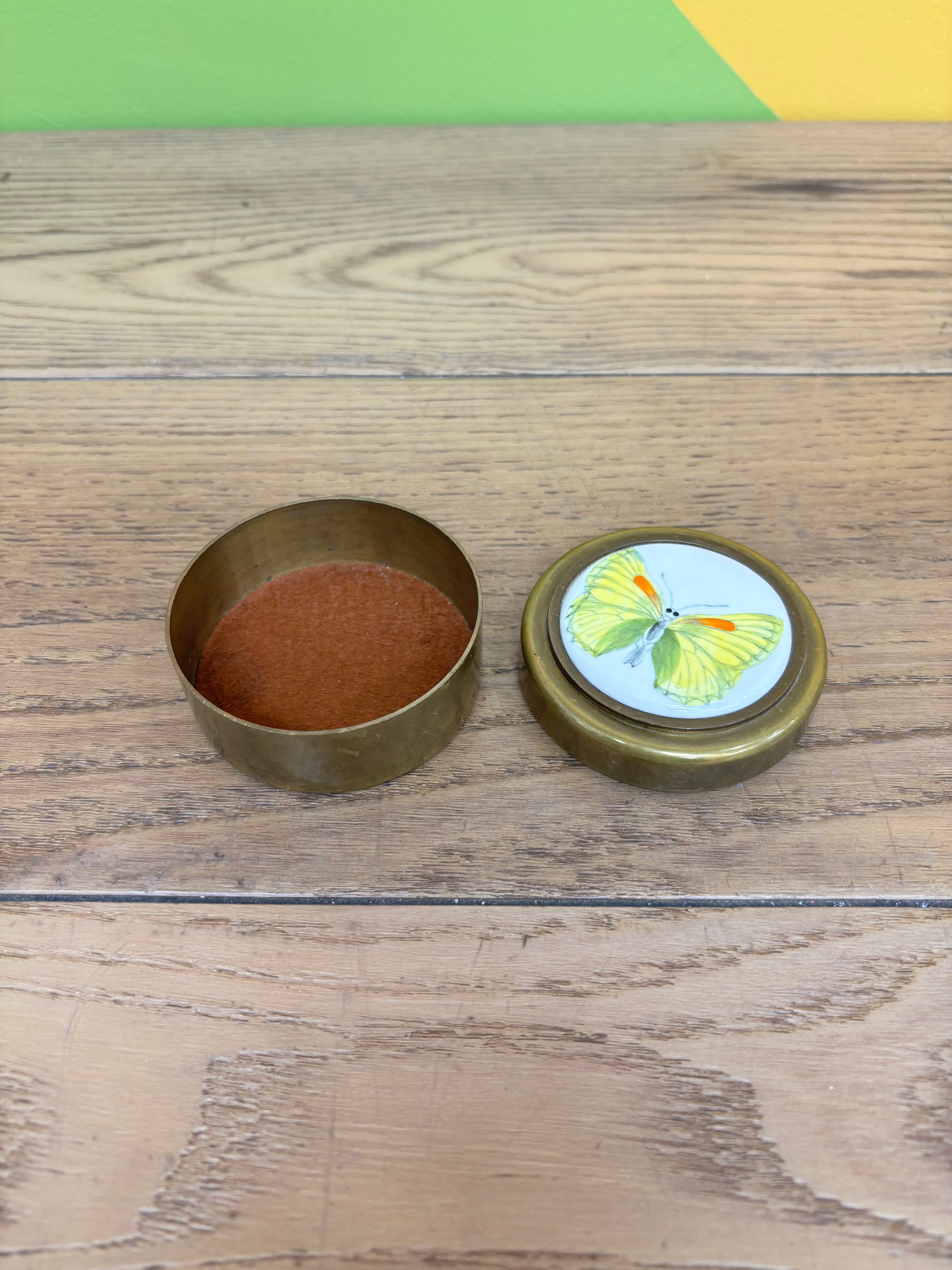 Brass Butterfly Trinket Box