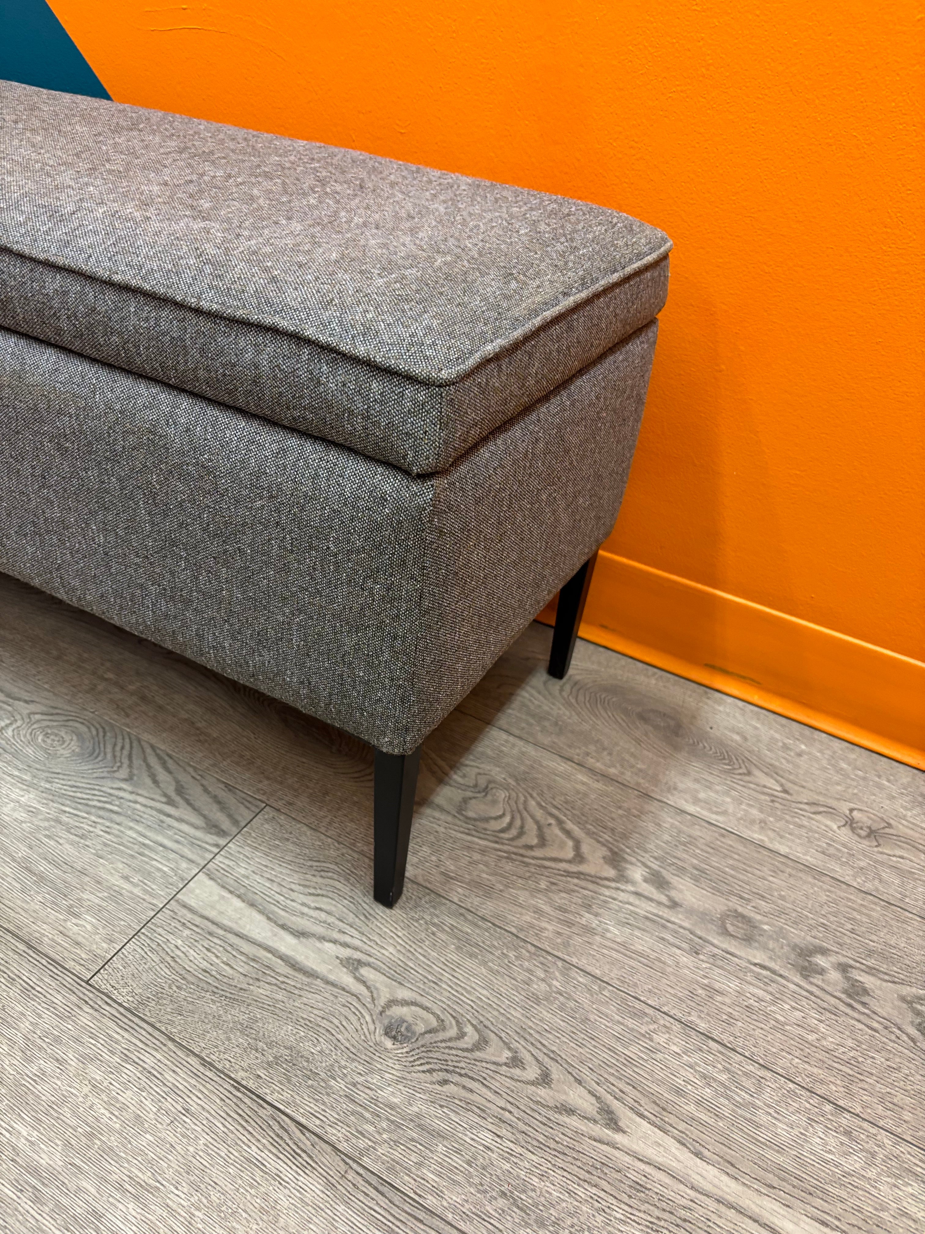 Grey Fabric Storage Bench