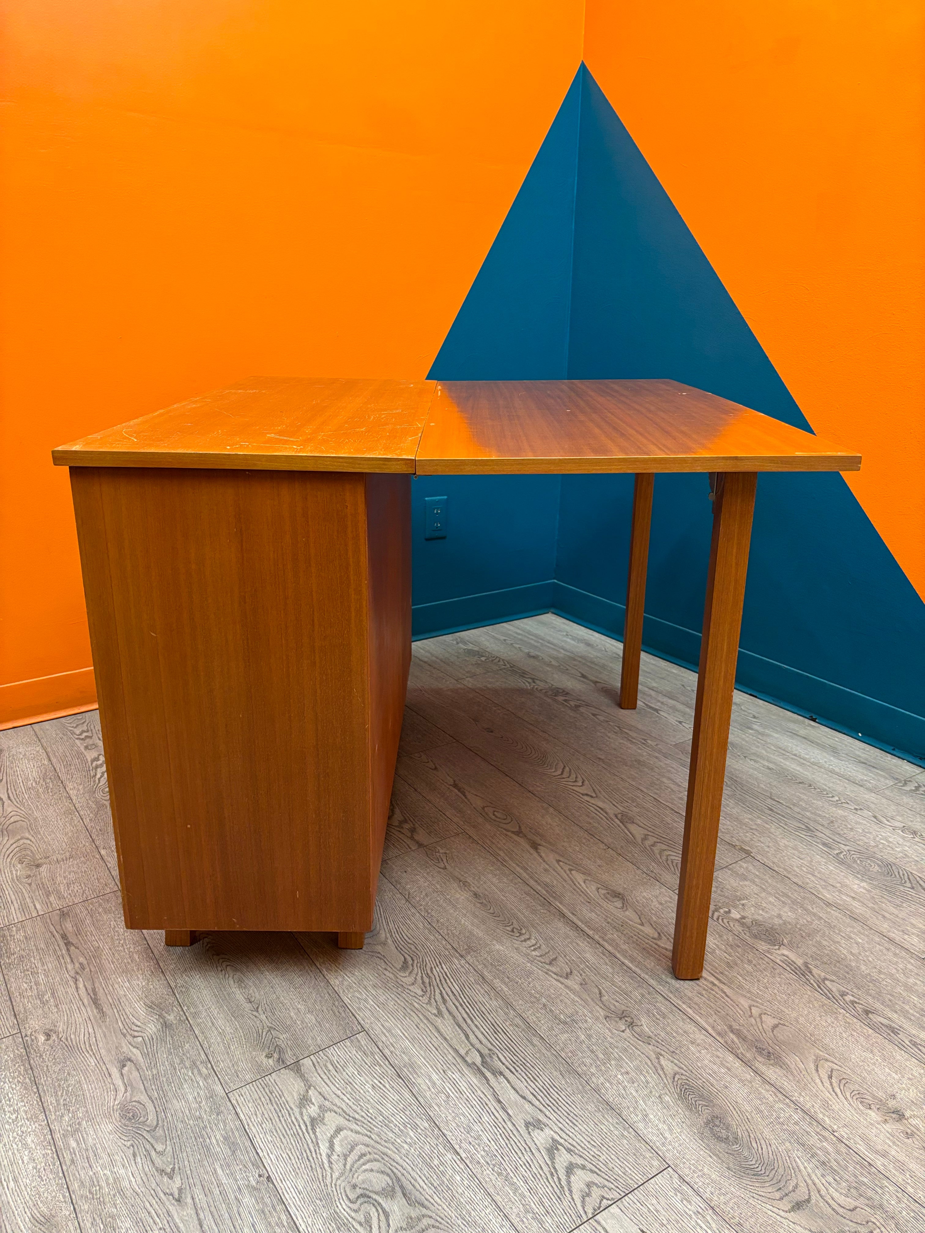 Drop Leaf Wood Cabinet