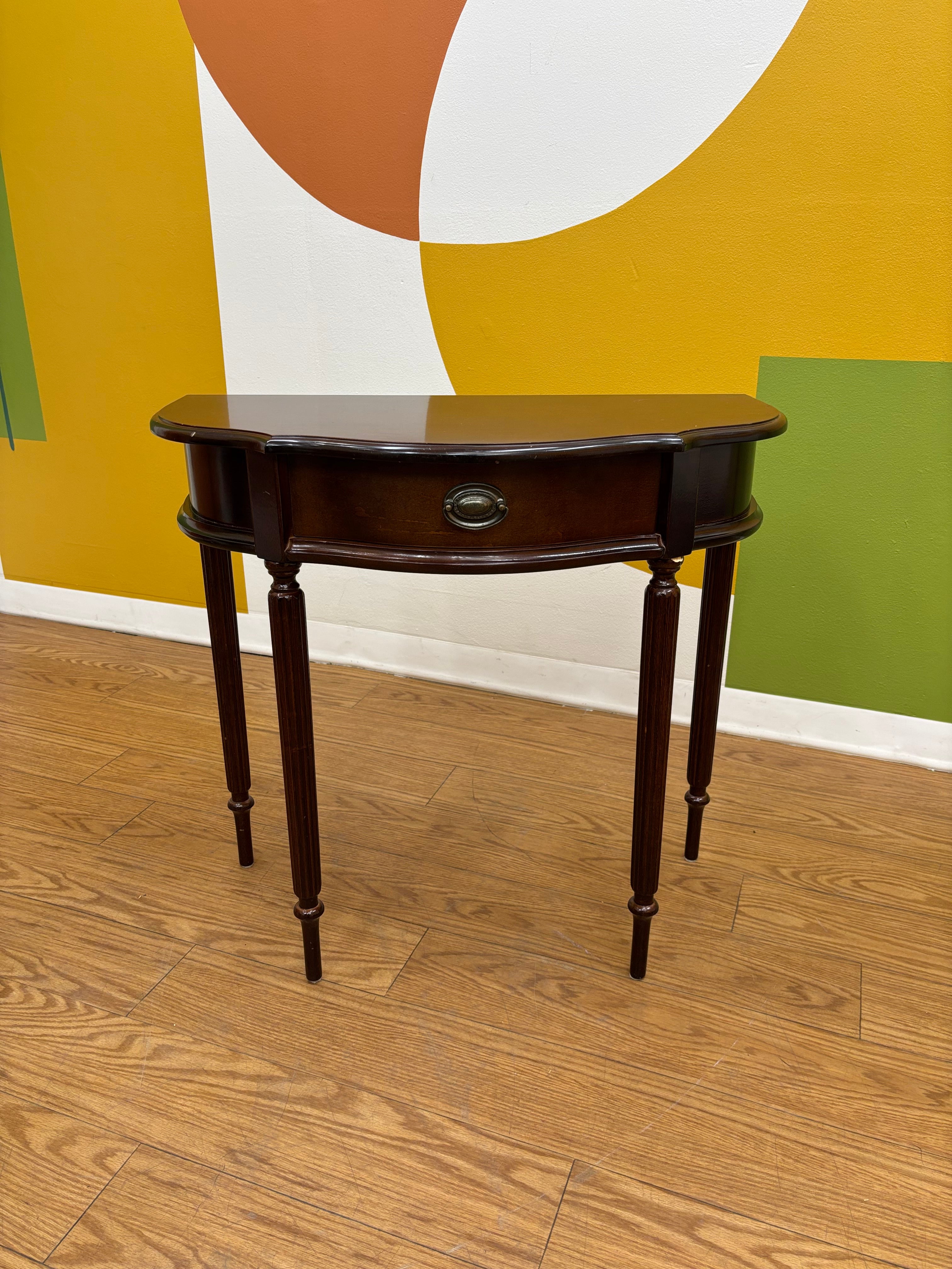 Wood Half Moon Table