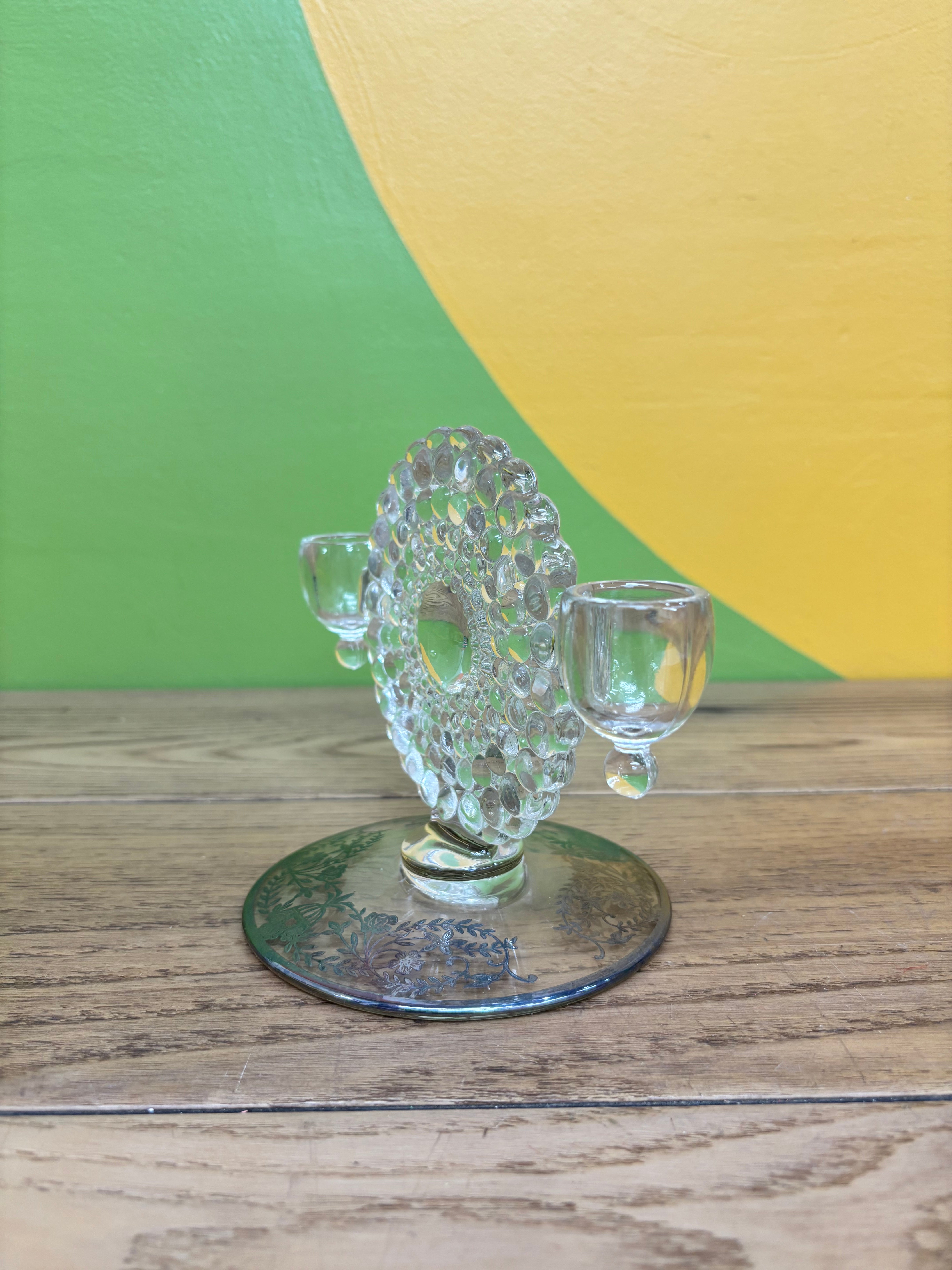 Glass Candlestick Holder