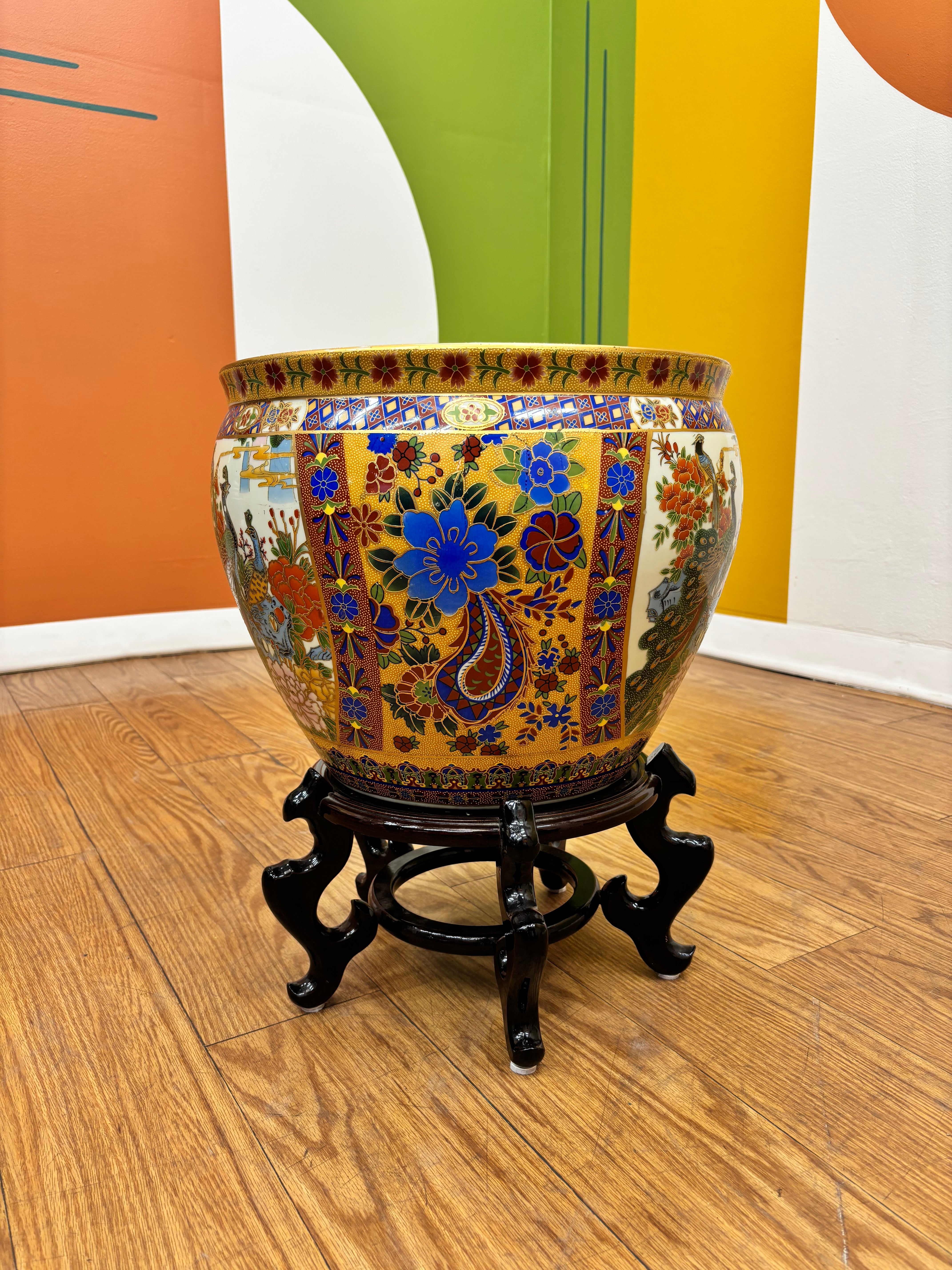 Large Fishbowl Planter on Stand (2)