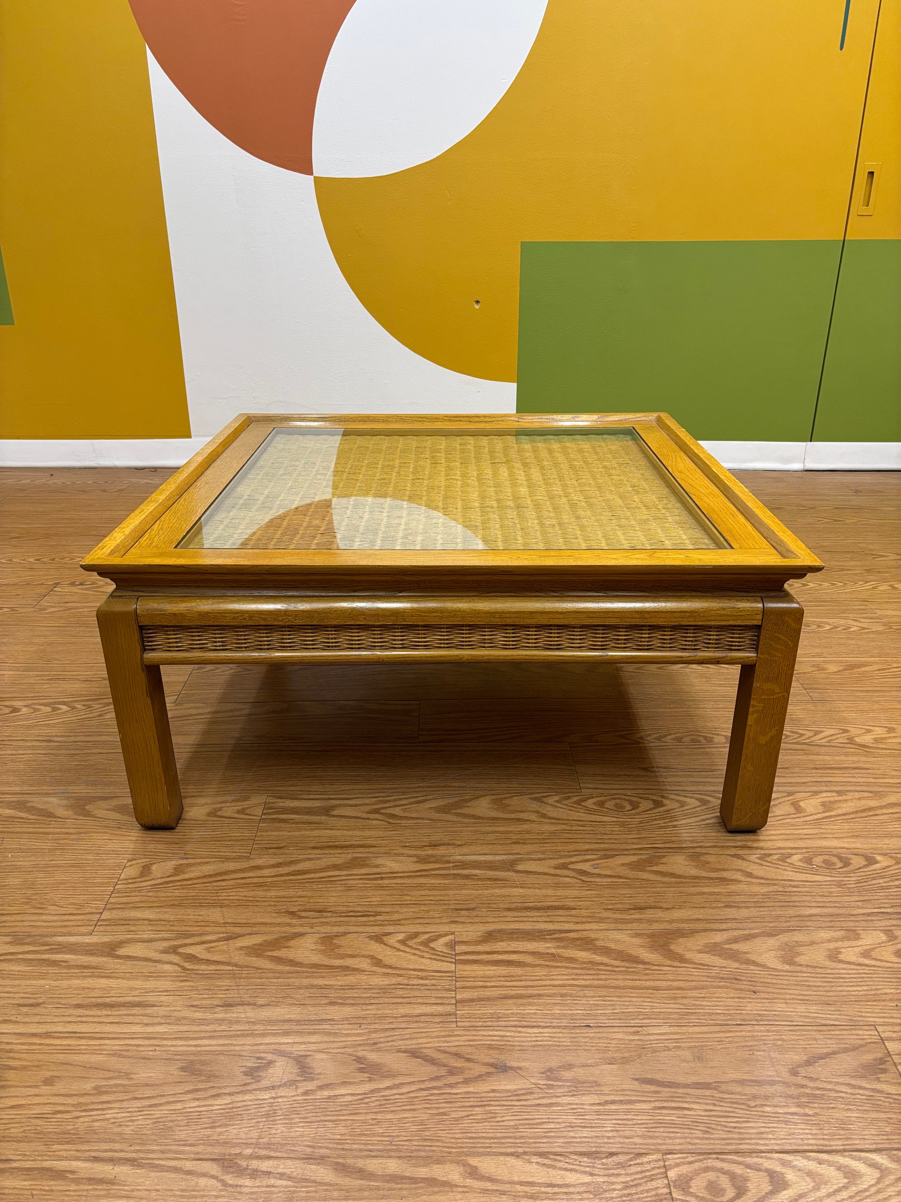 Square Coffee Table with Glass Top