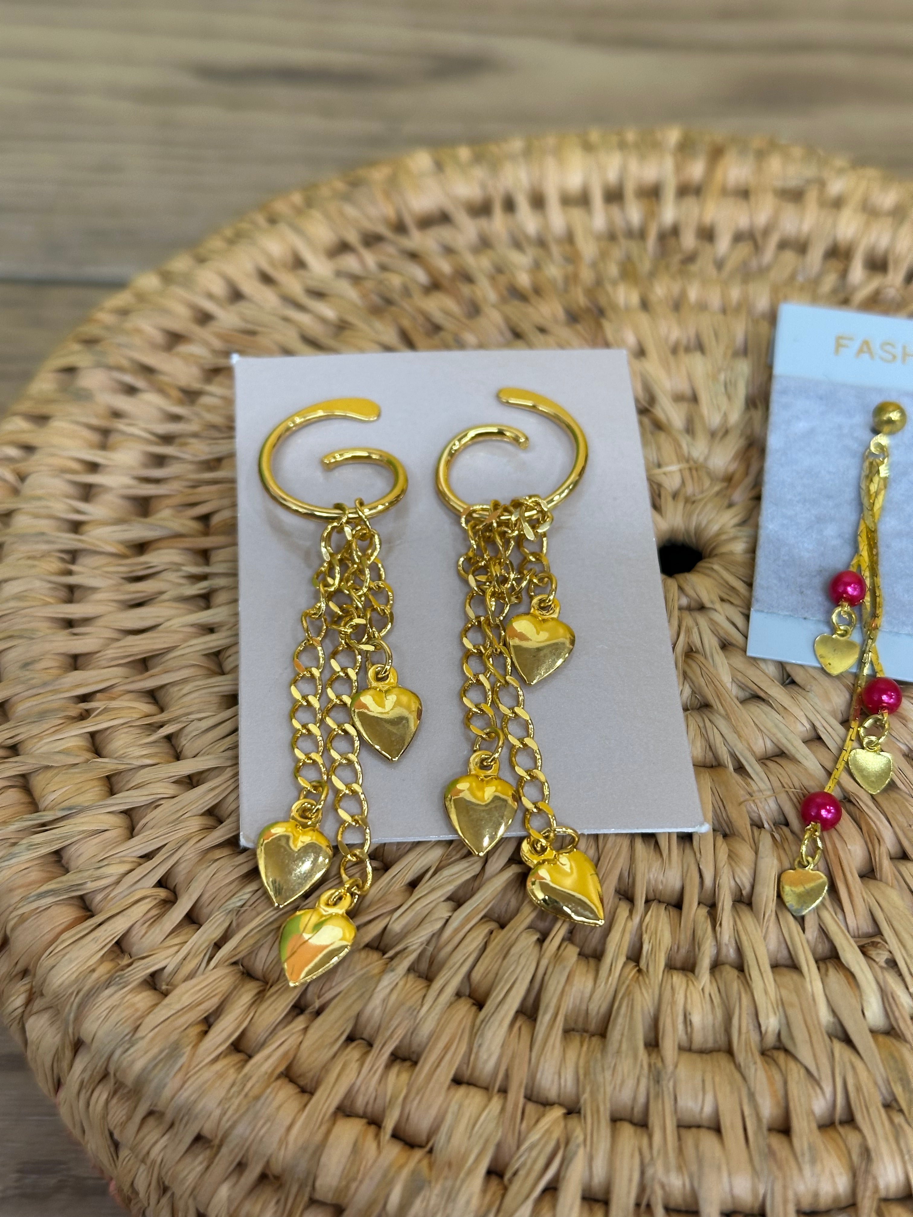 (2) Sets of Gold Tone Dangling Earrings
