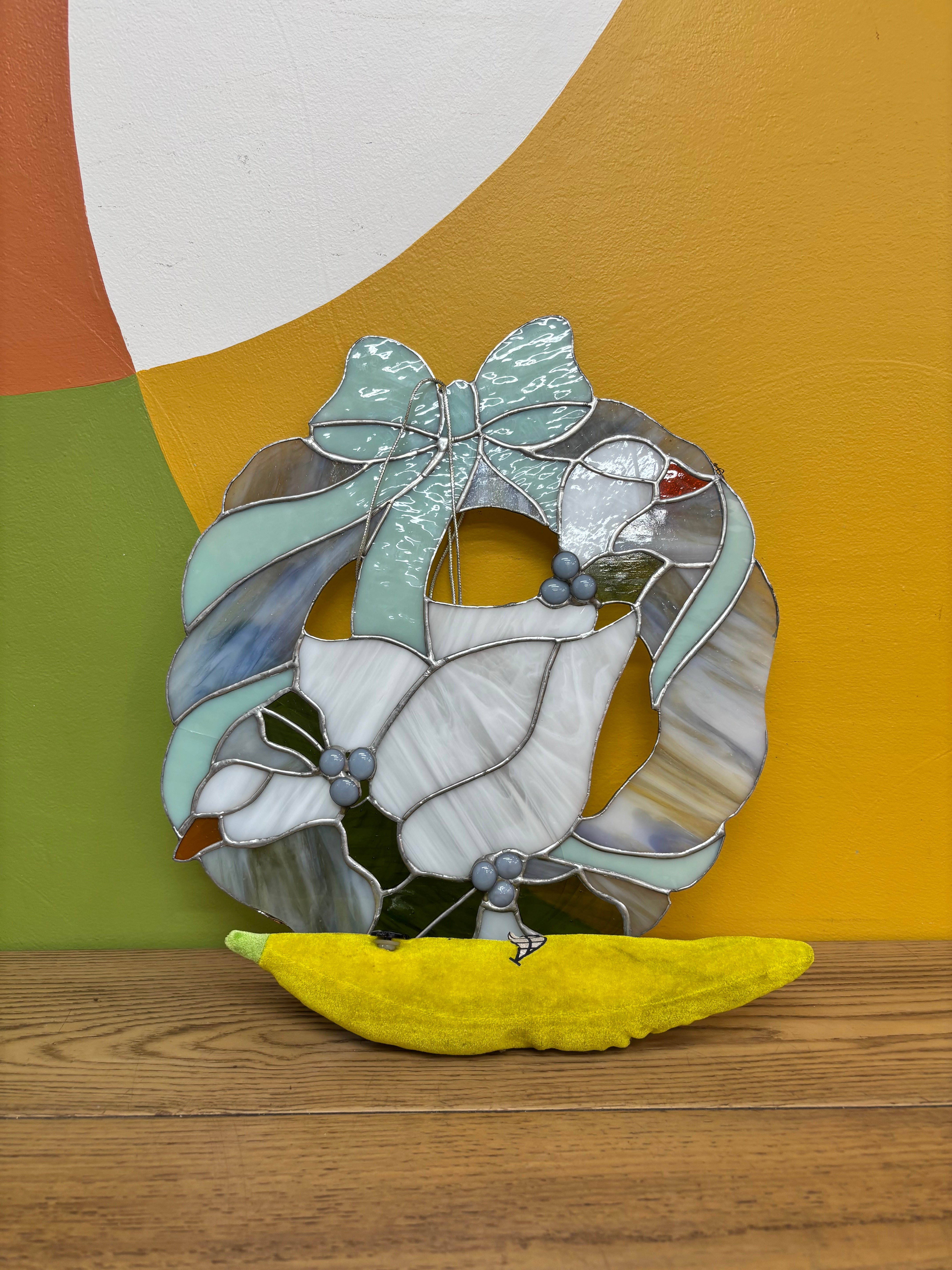Stained Glass Wreath Suncatcher