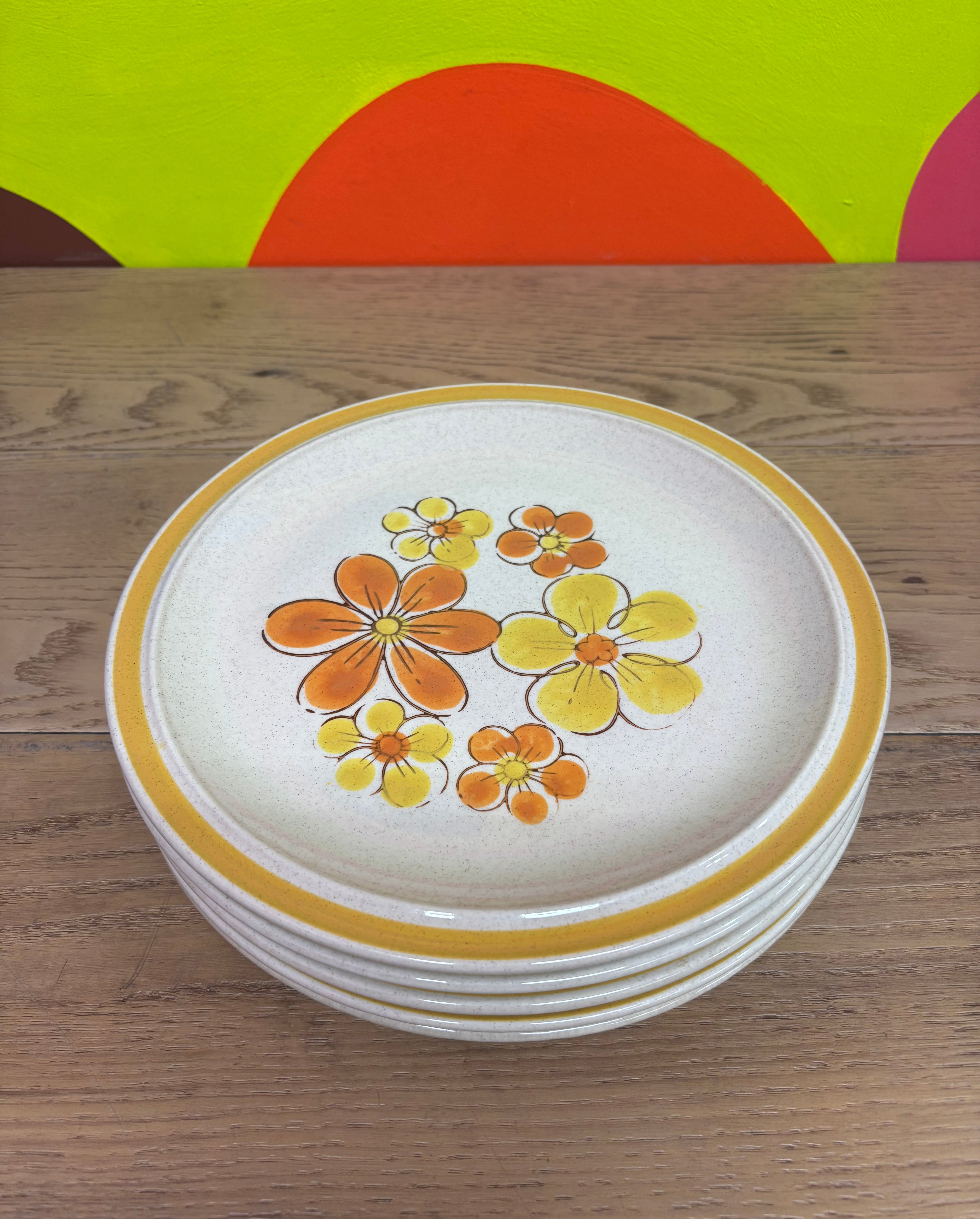 Set of 5 Floral Dinner Plates