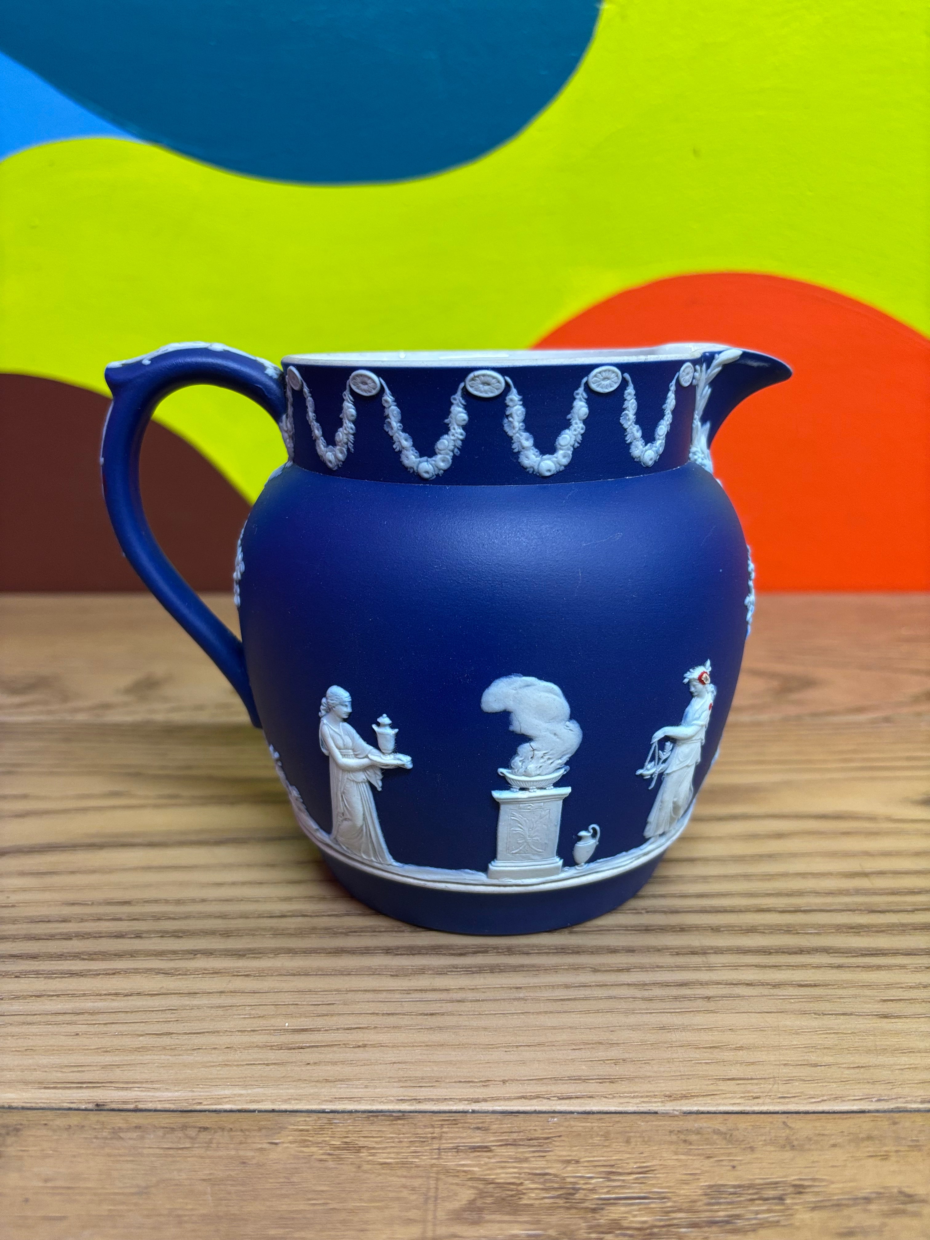 Wedgwood Blue Jasperware Pitcher