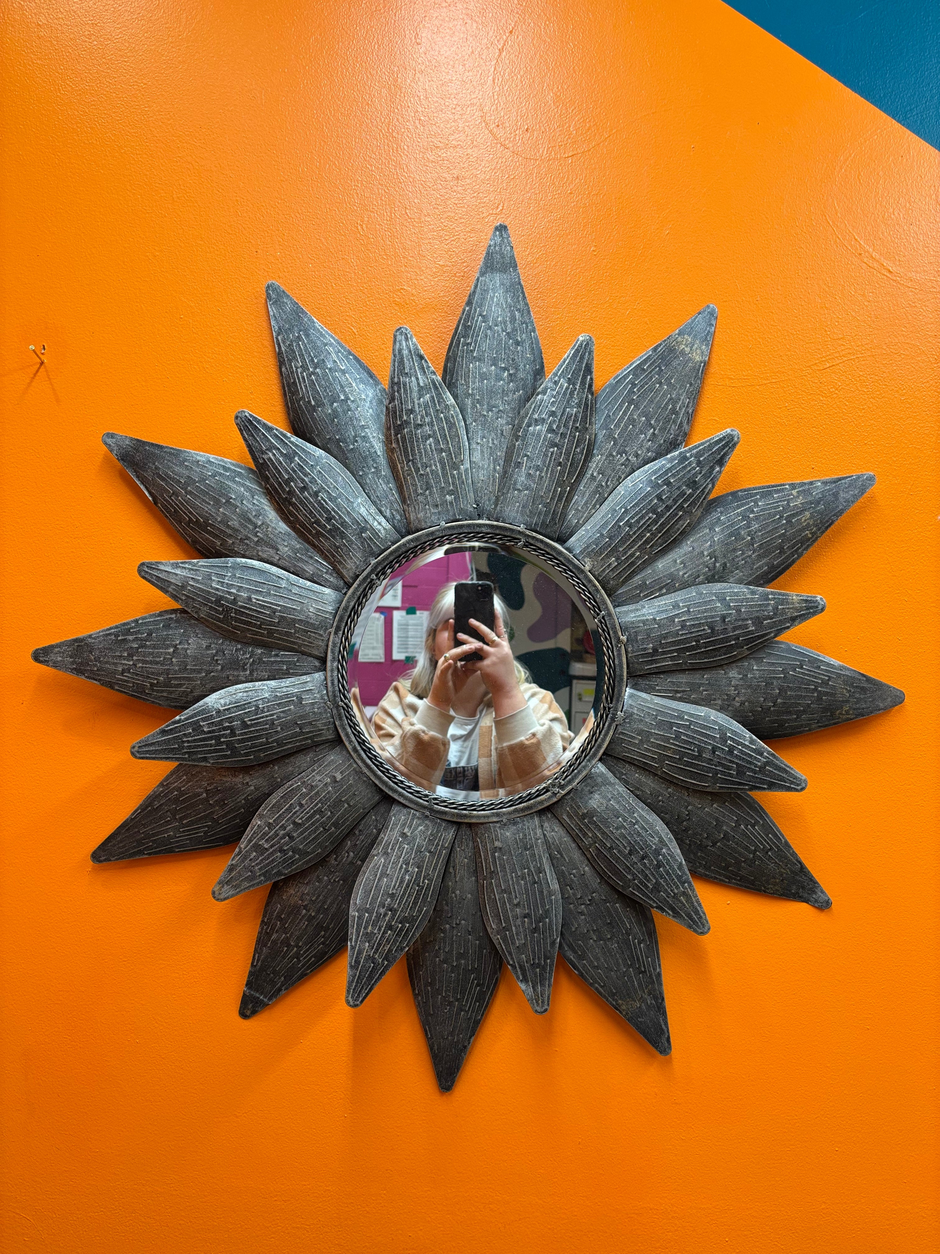 Sunburst Shaped Wall Mirror