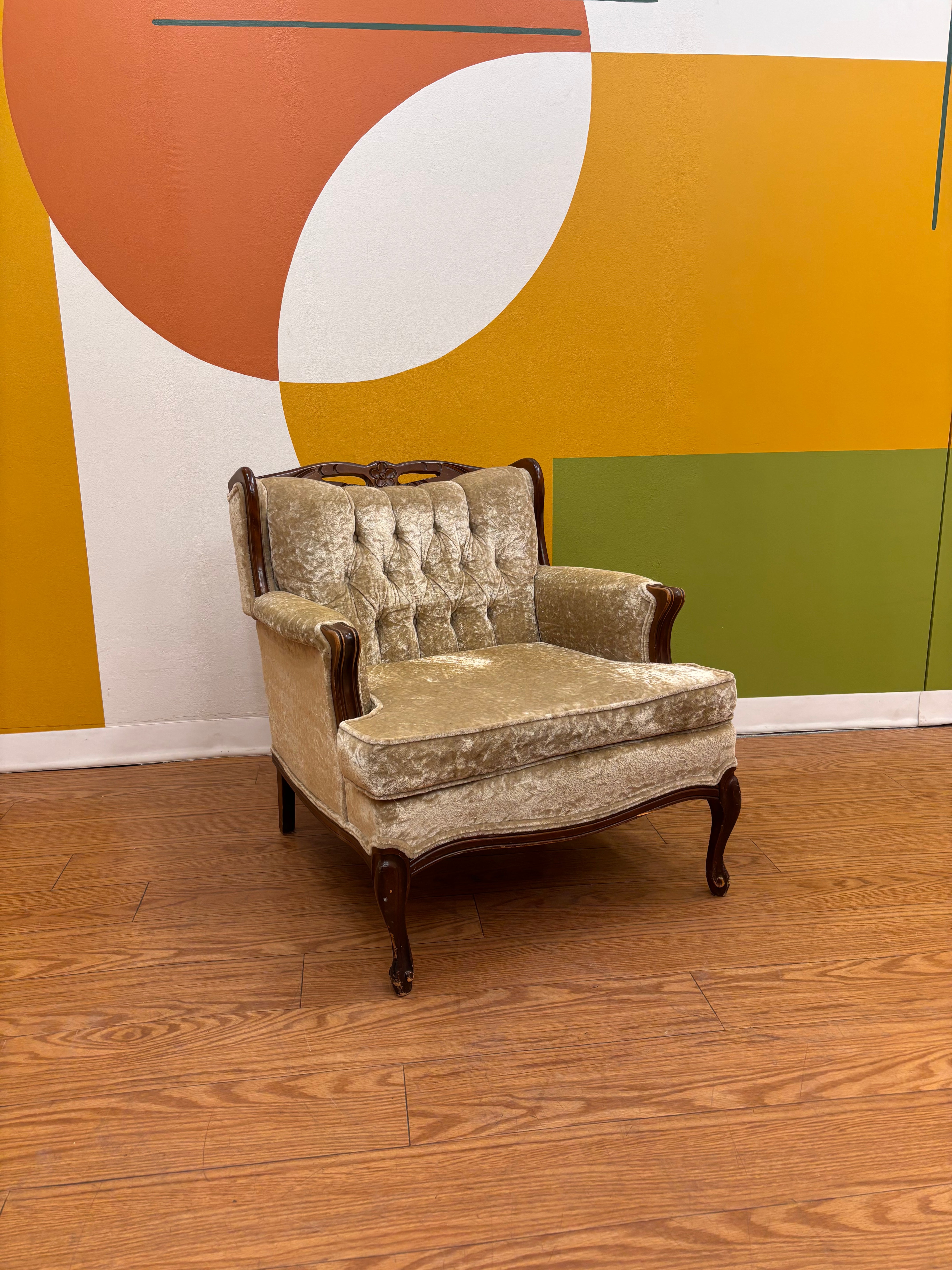 Beige Tufted Accent Chair
