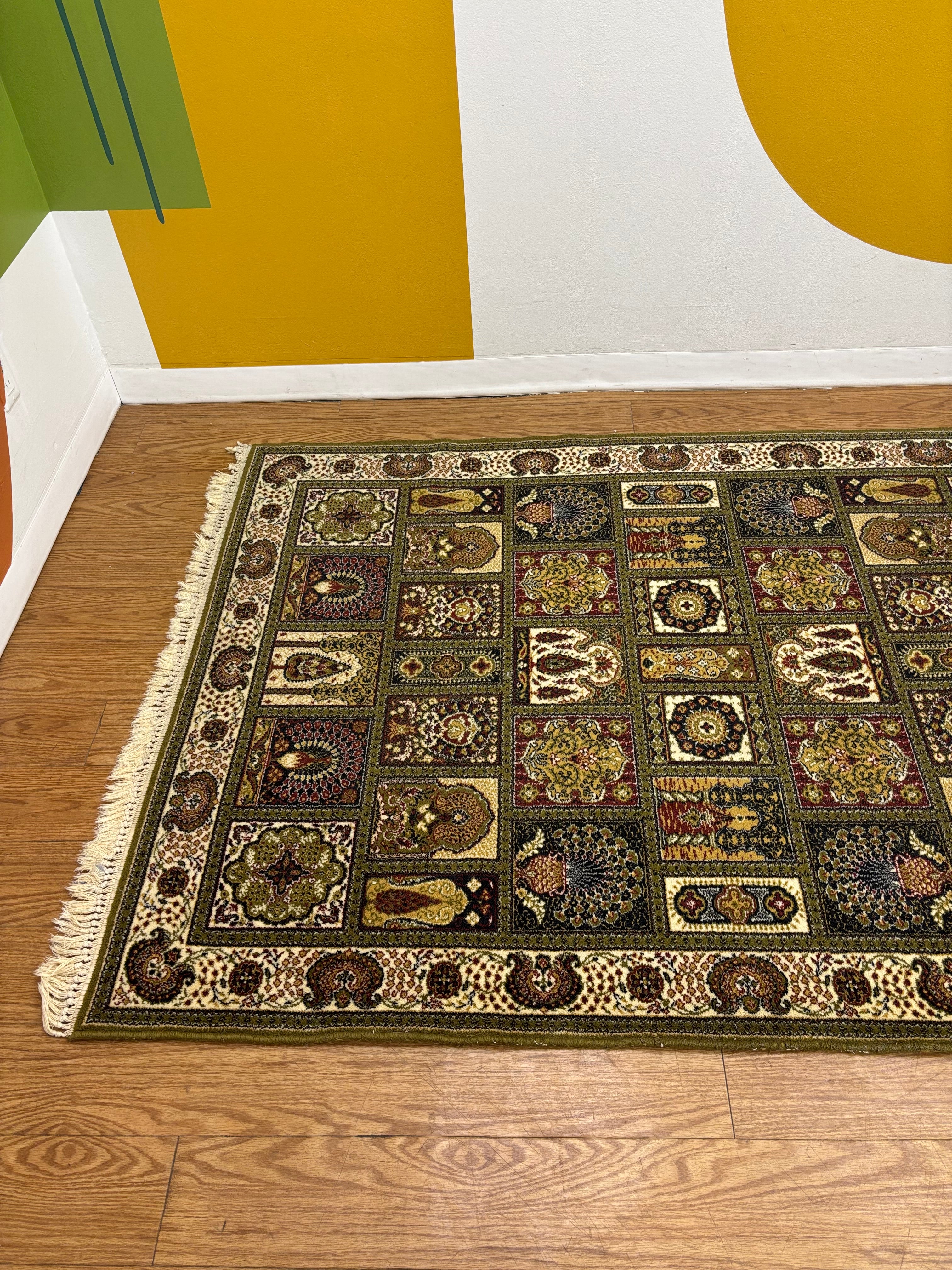 Green Grid Rug