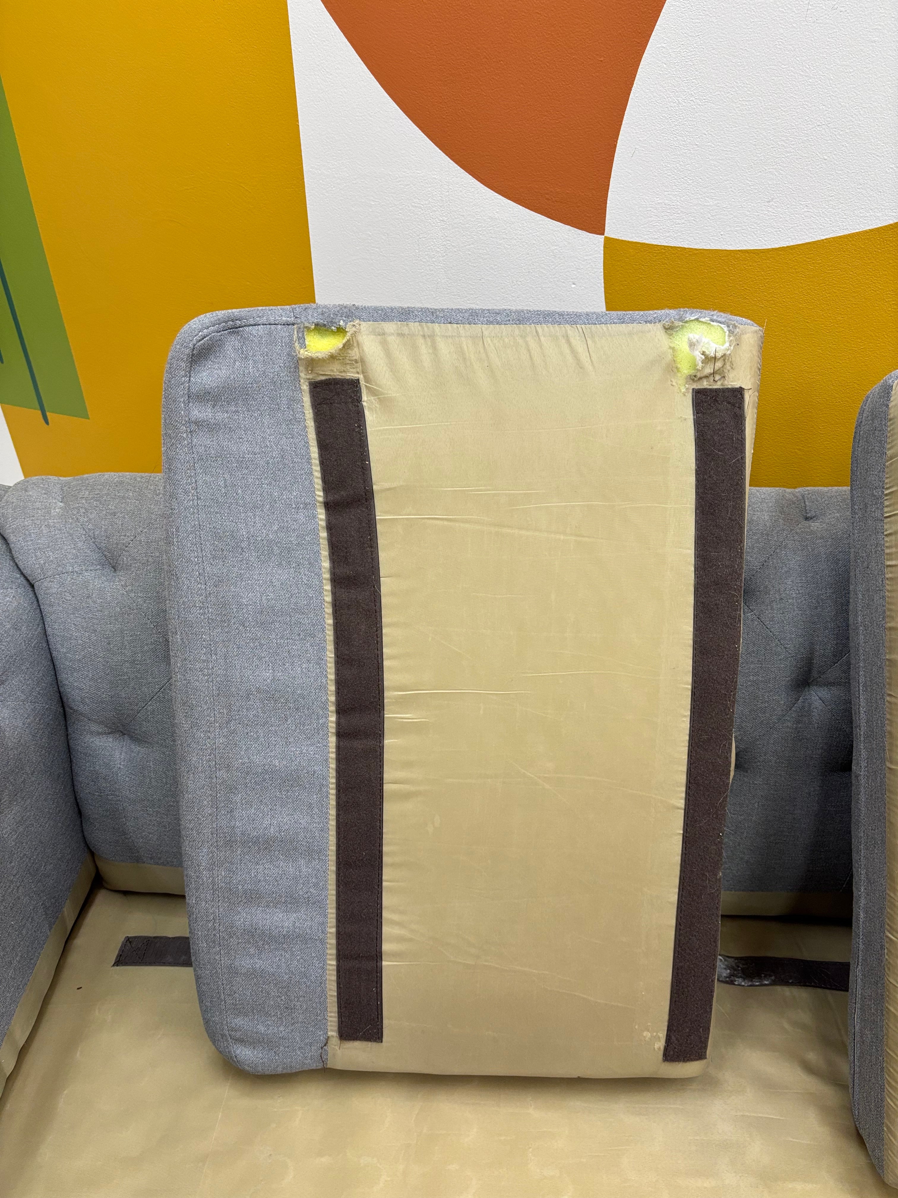 Grey Fabric Loveseat