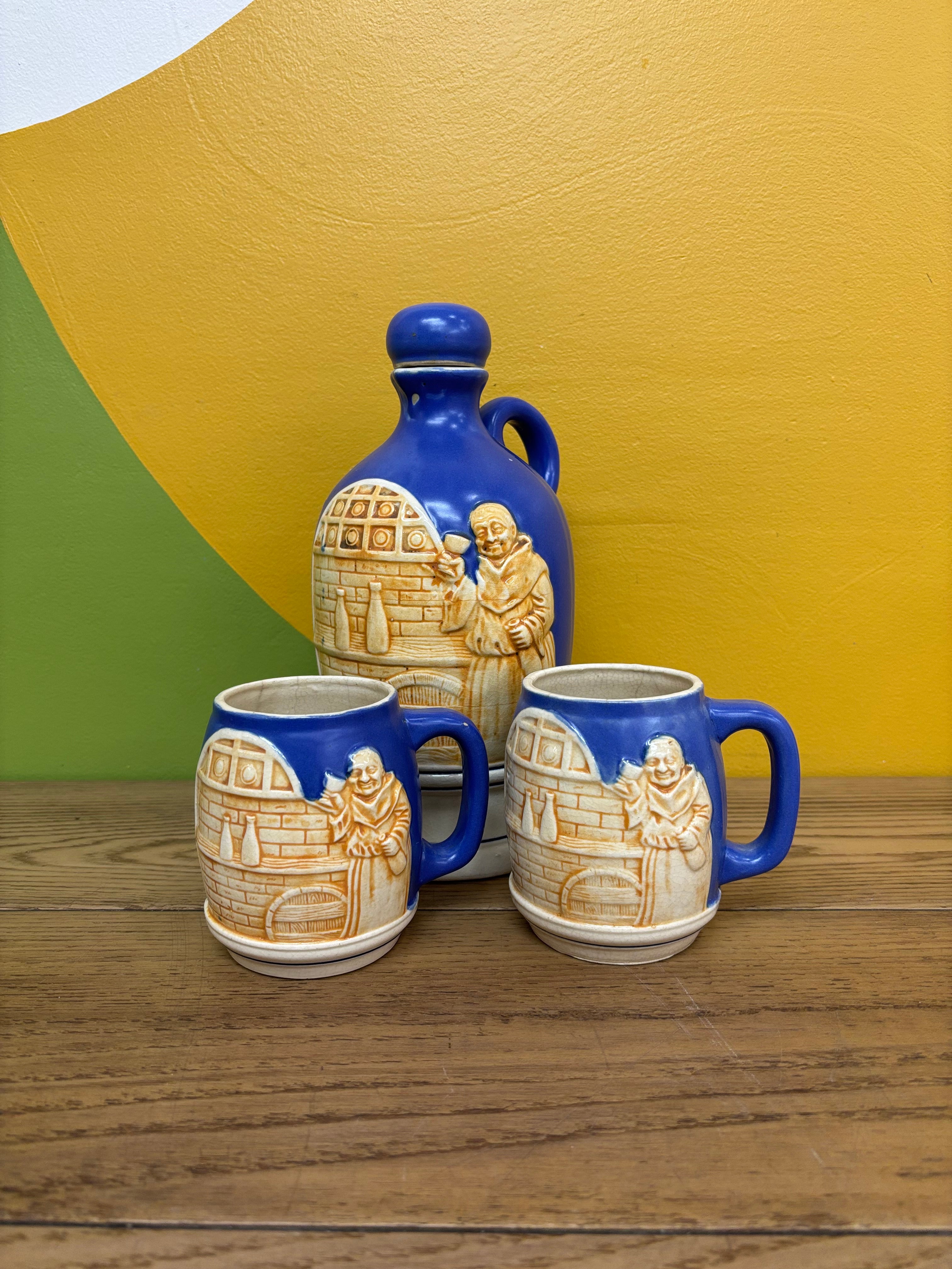 Blue Jug & Mug Set