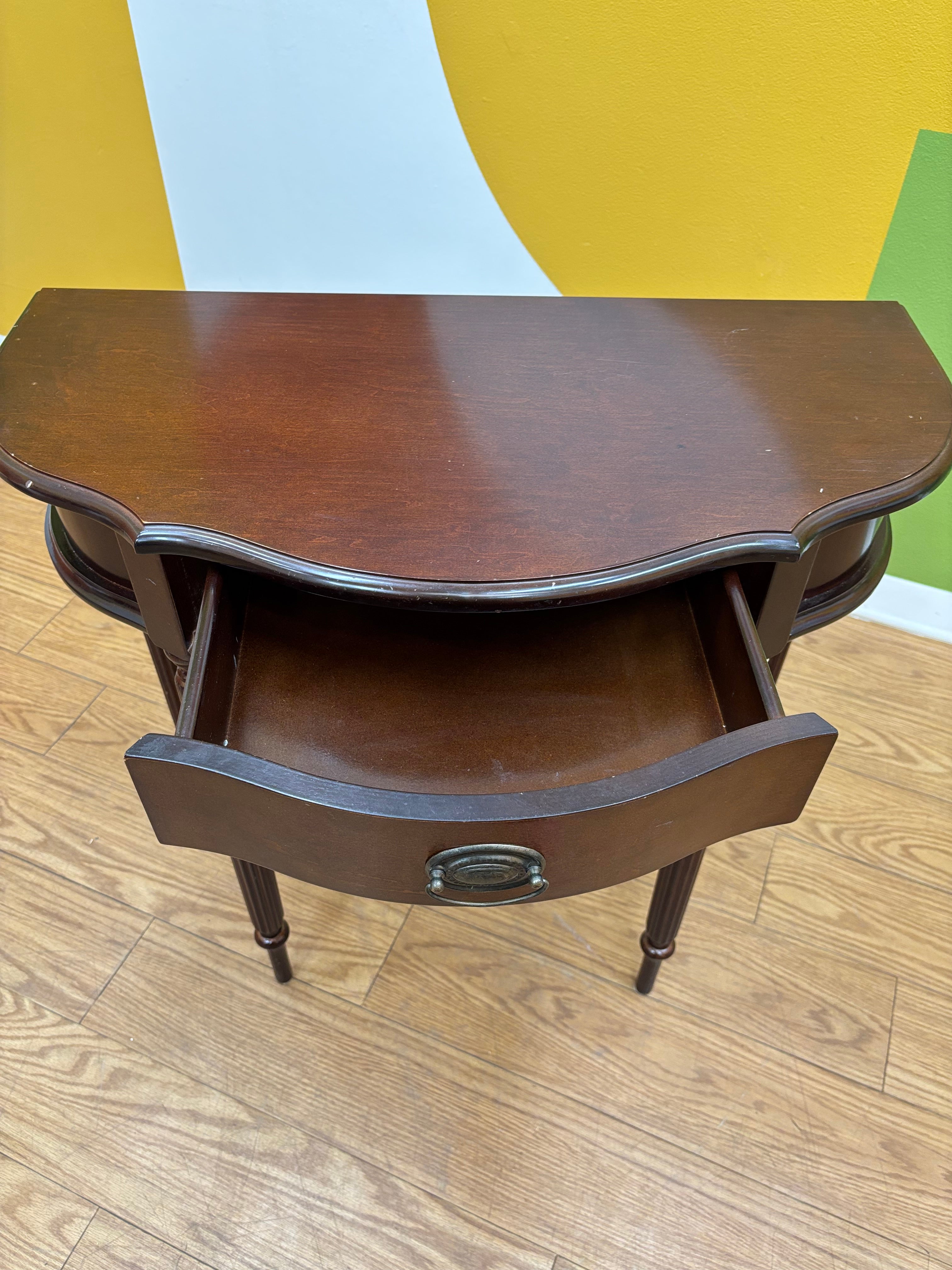 Wood Half Moon Table