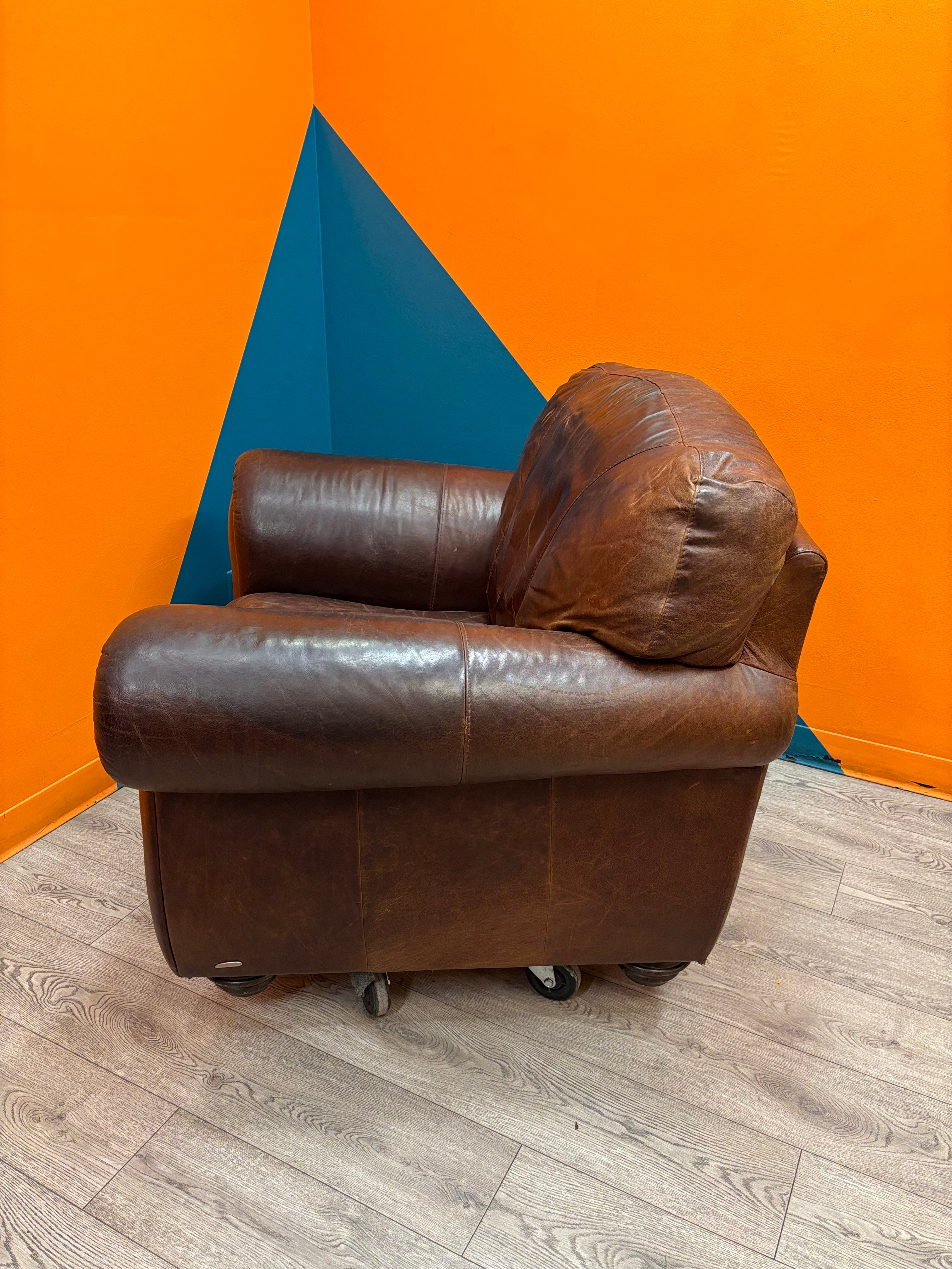 Italsofa Brown Leather Chair