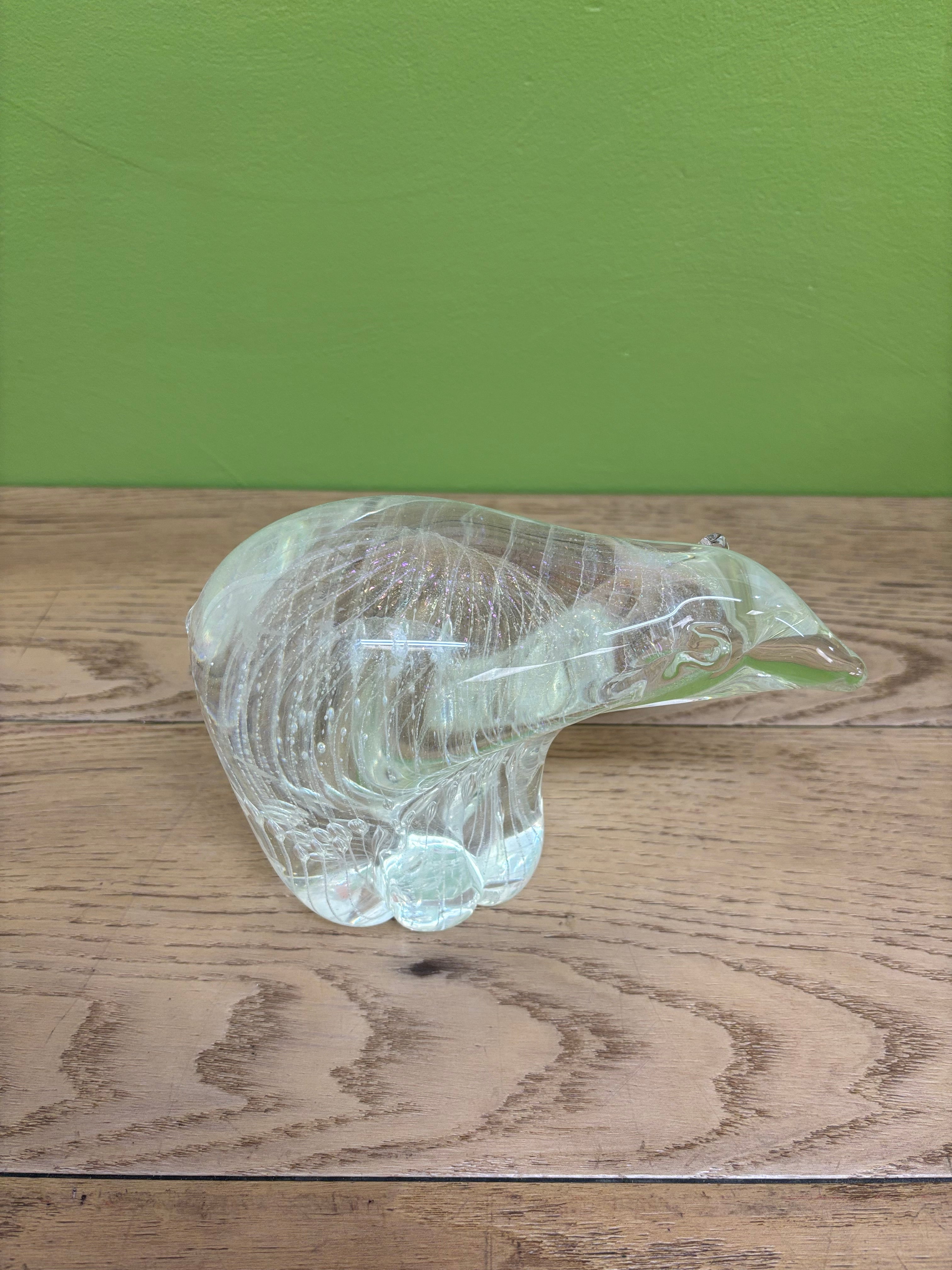 Glass Polar Bear Figurine
