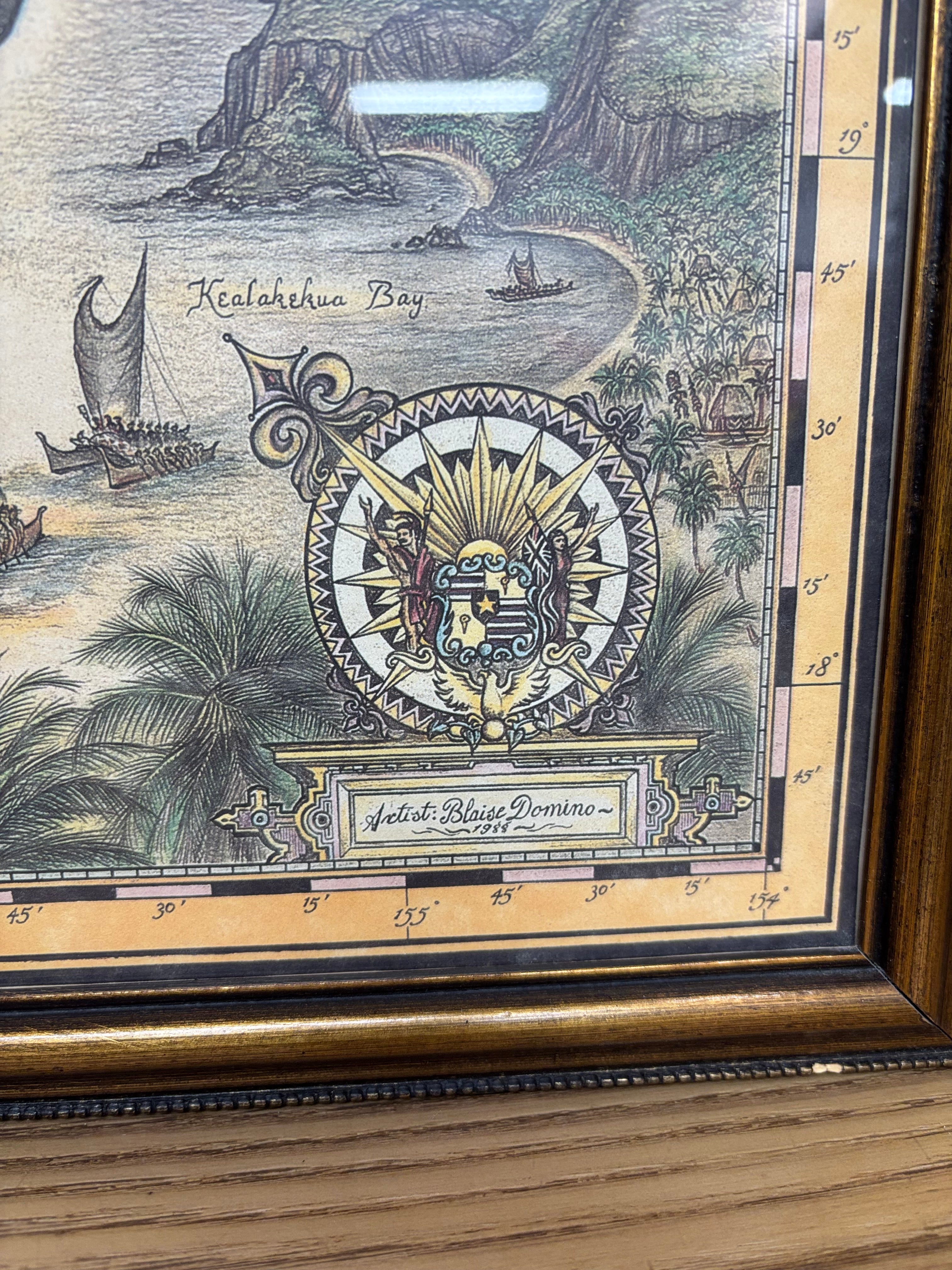 Framed Map of the Sandwich Isles