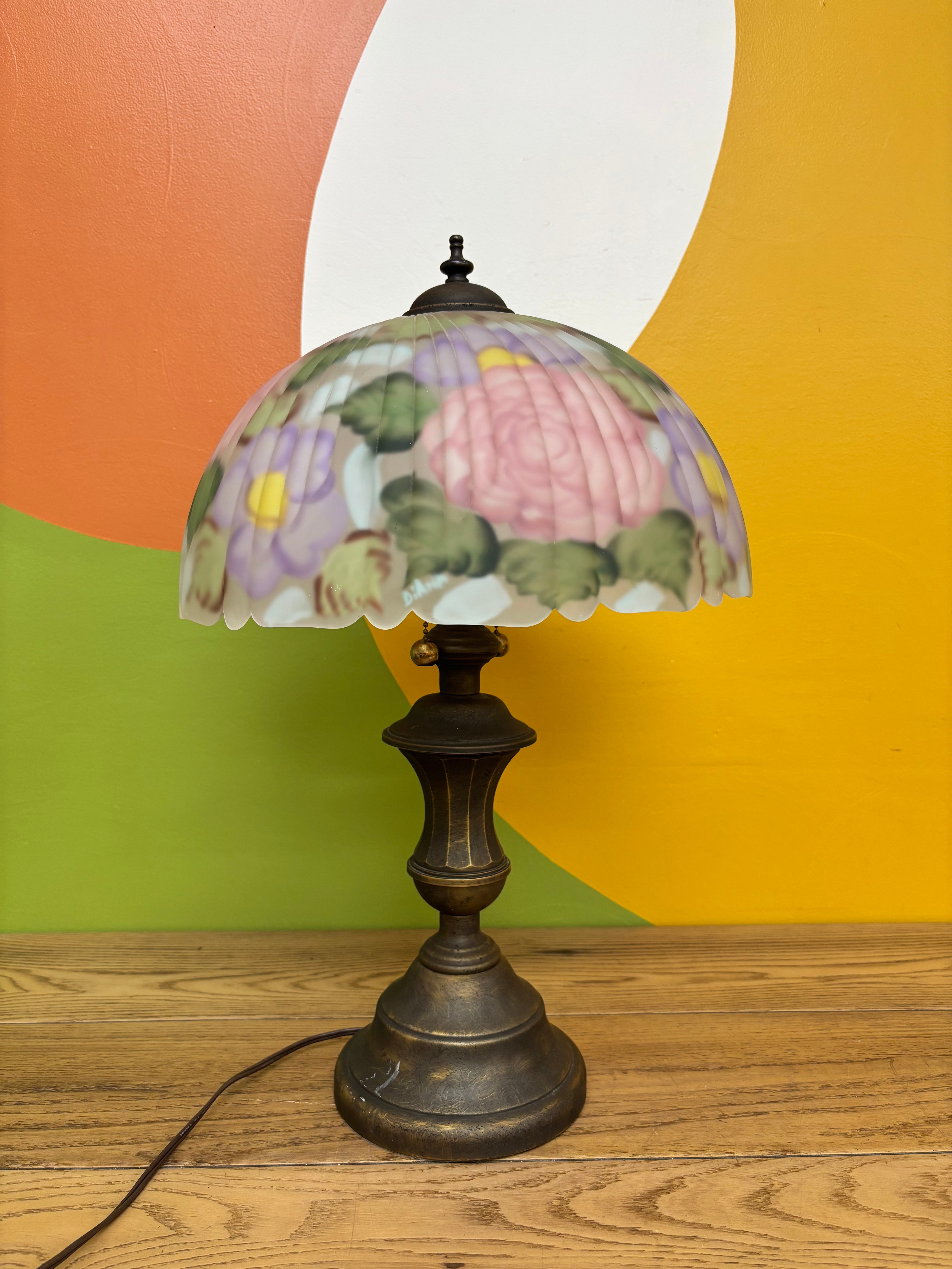 Reverse-Painted Table Lamp