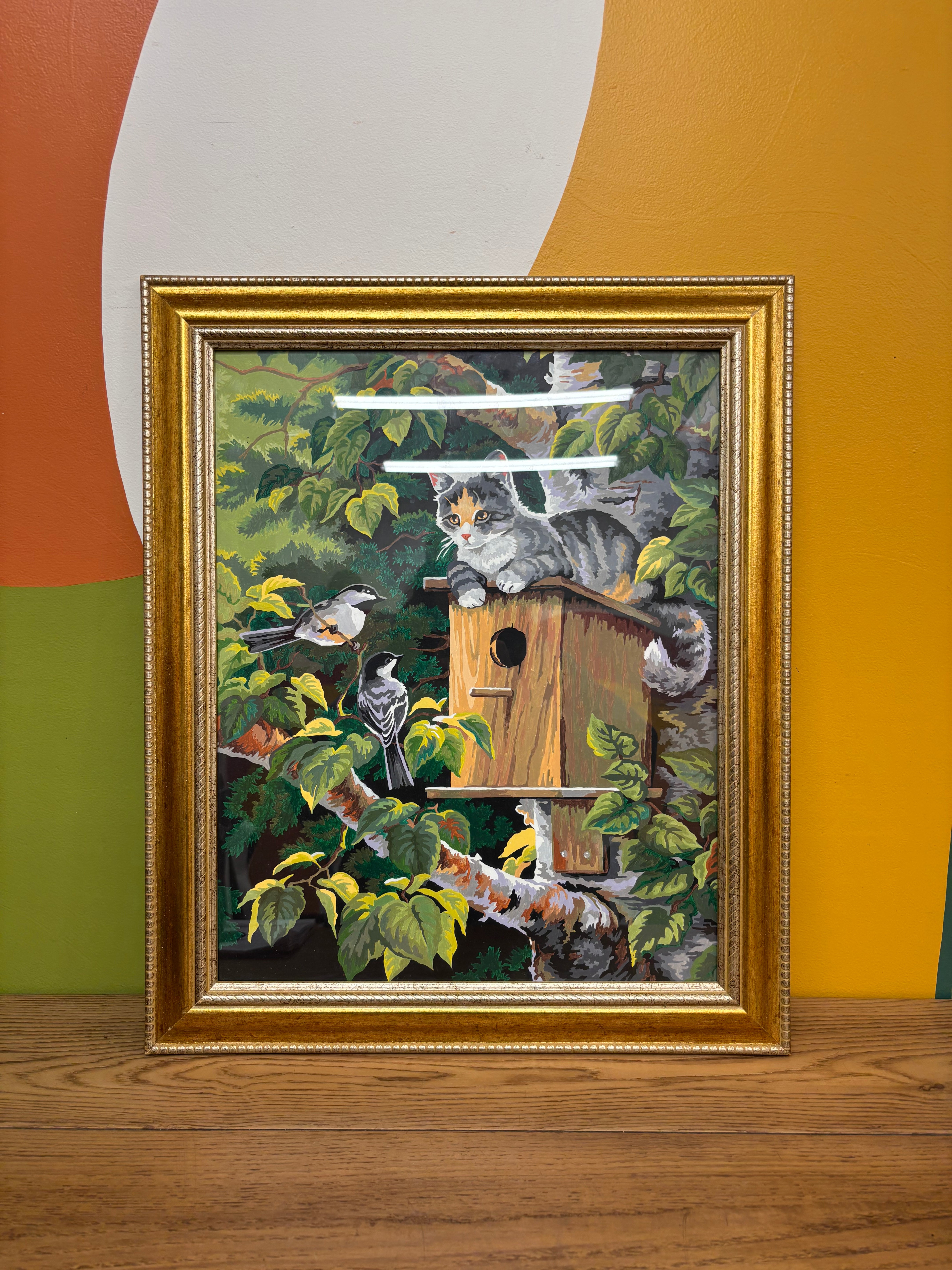 Framed Cat Painting
