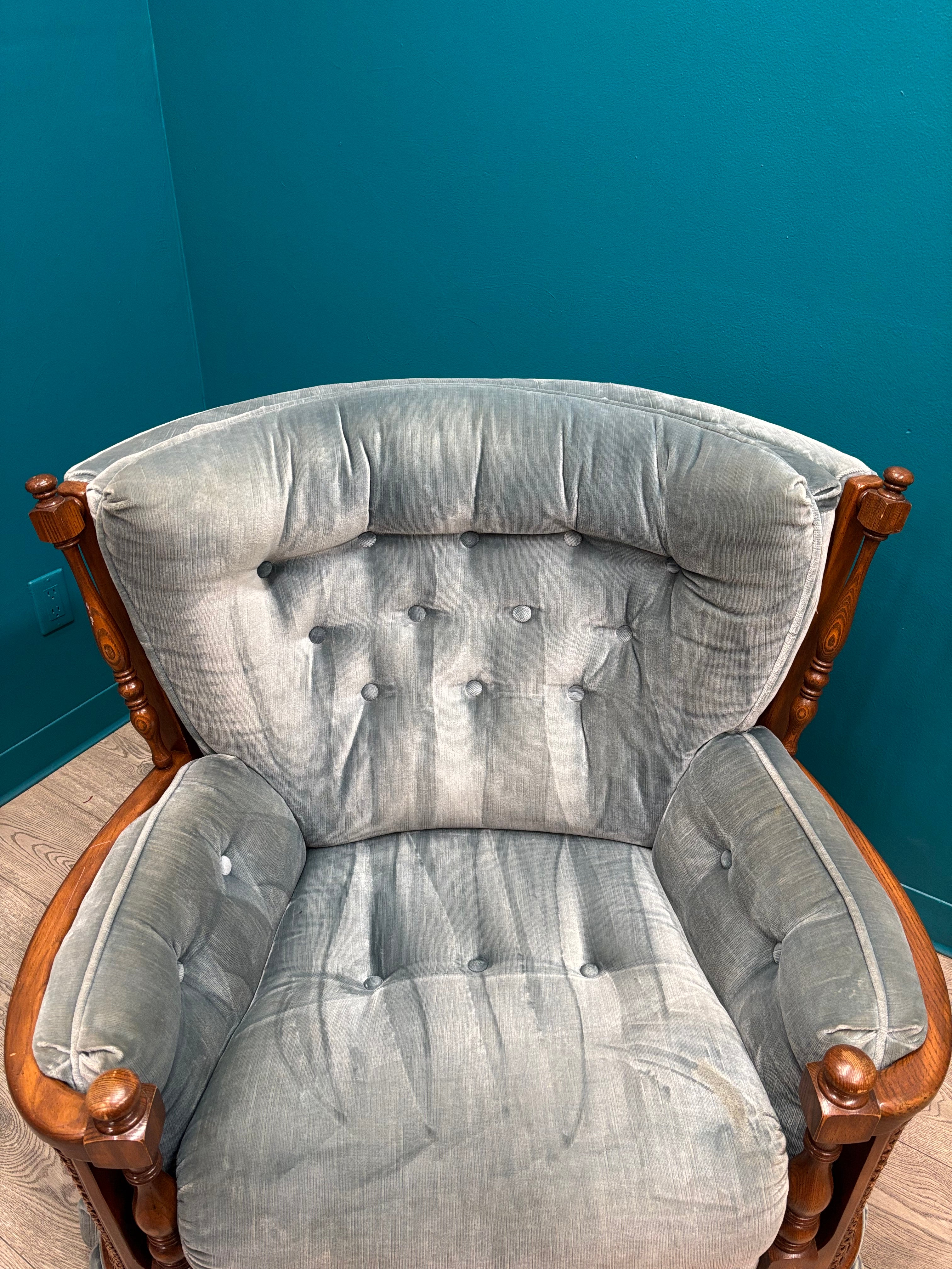 Blue Tufted Accent Chair