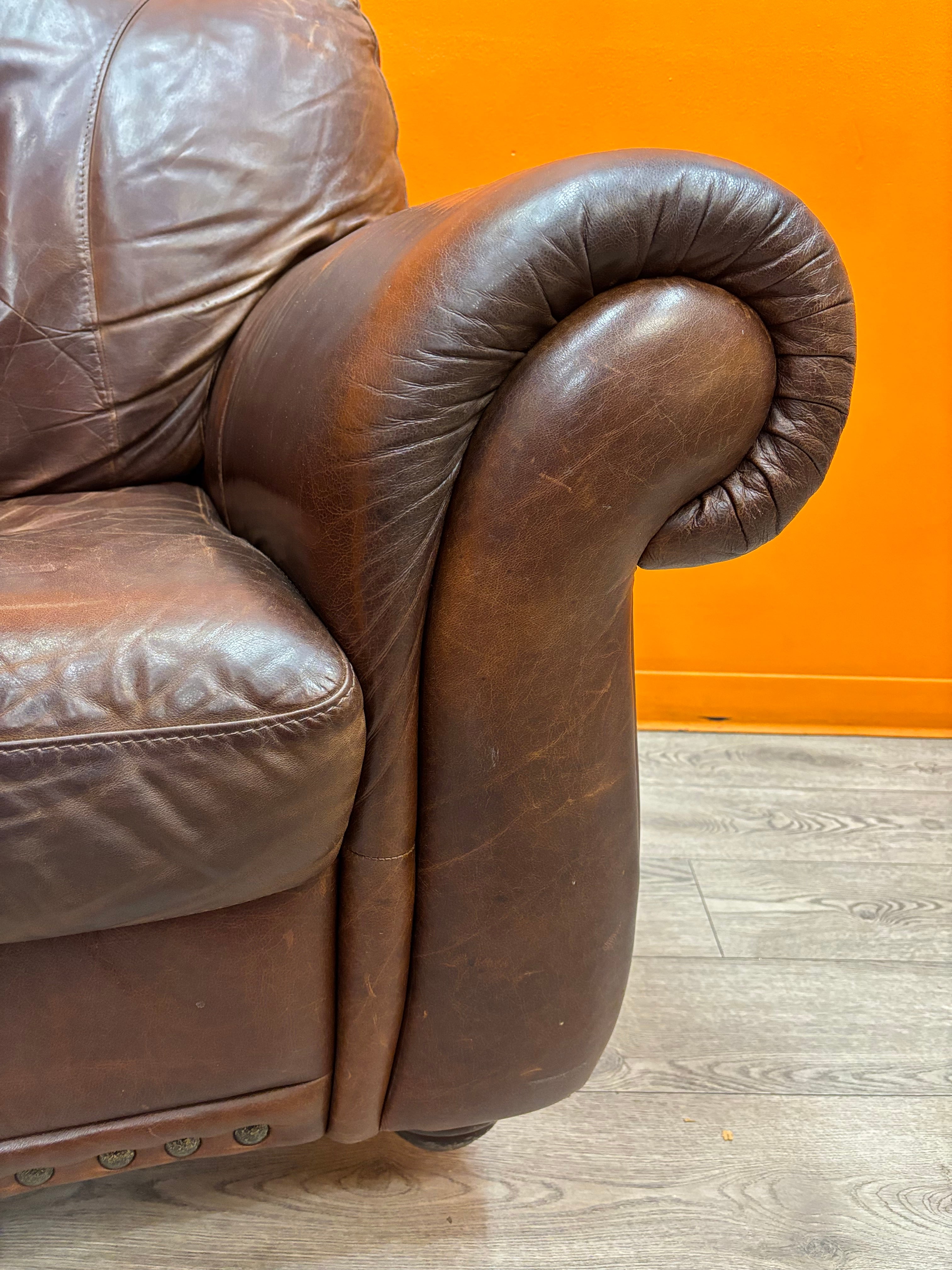 Italsofa Brown Leather Chair