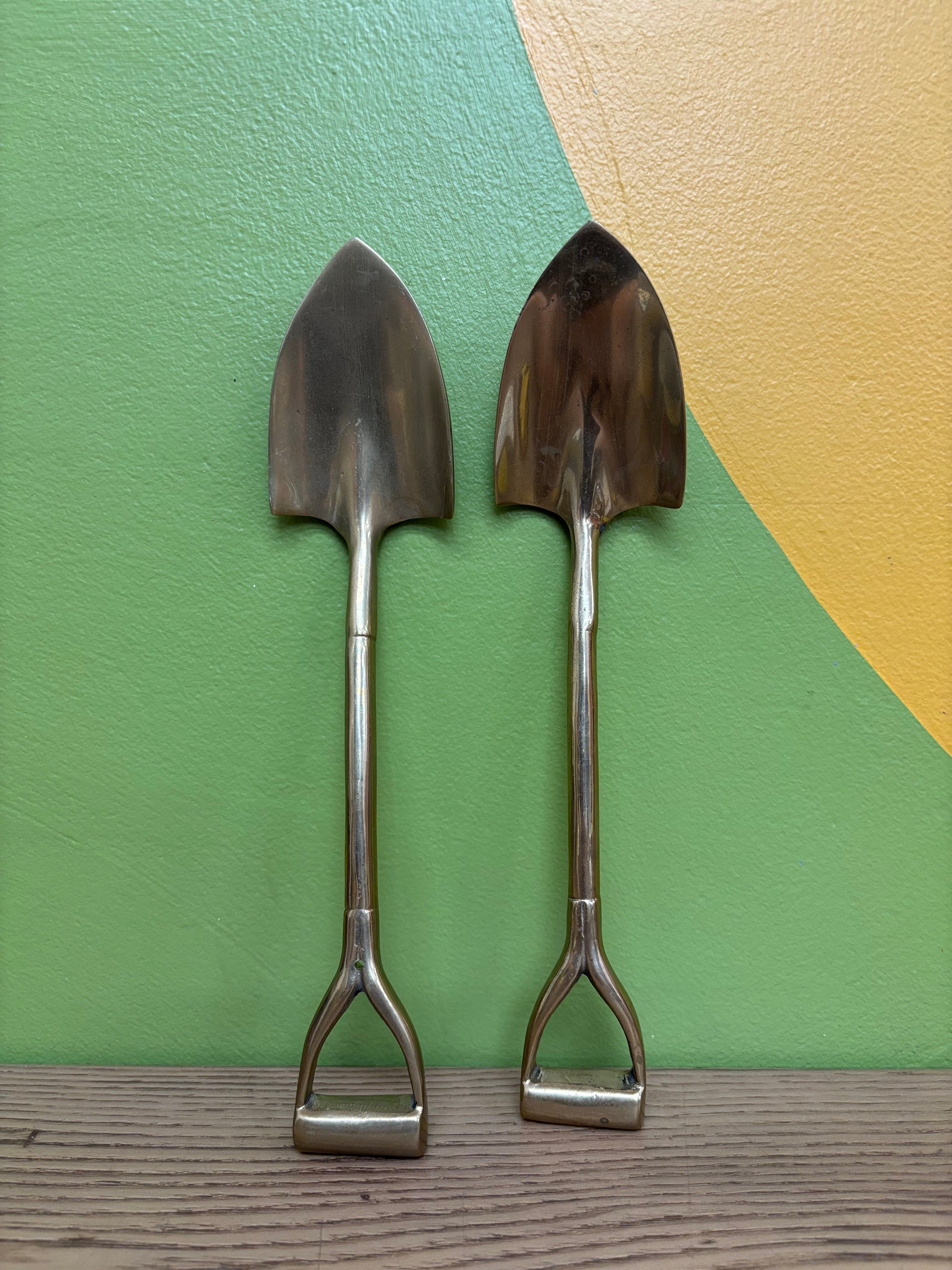 (2) Brass Shovels