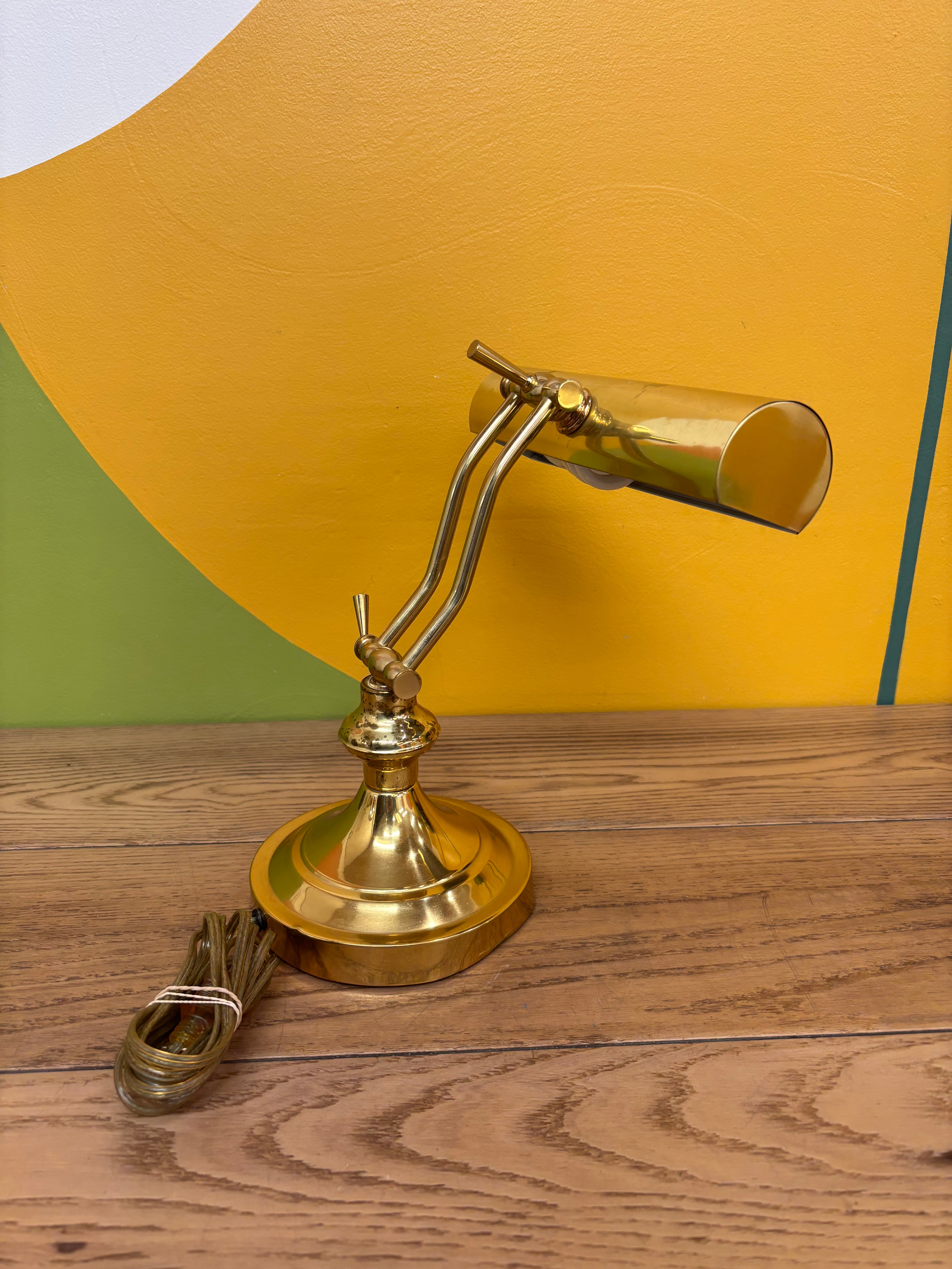 Gold Metal Bankers Lamp