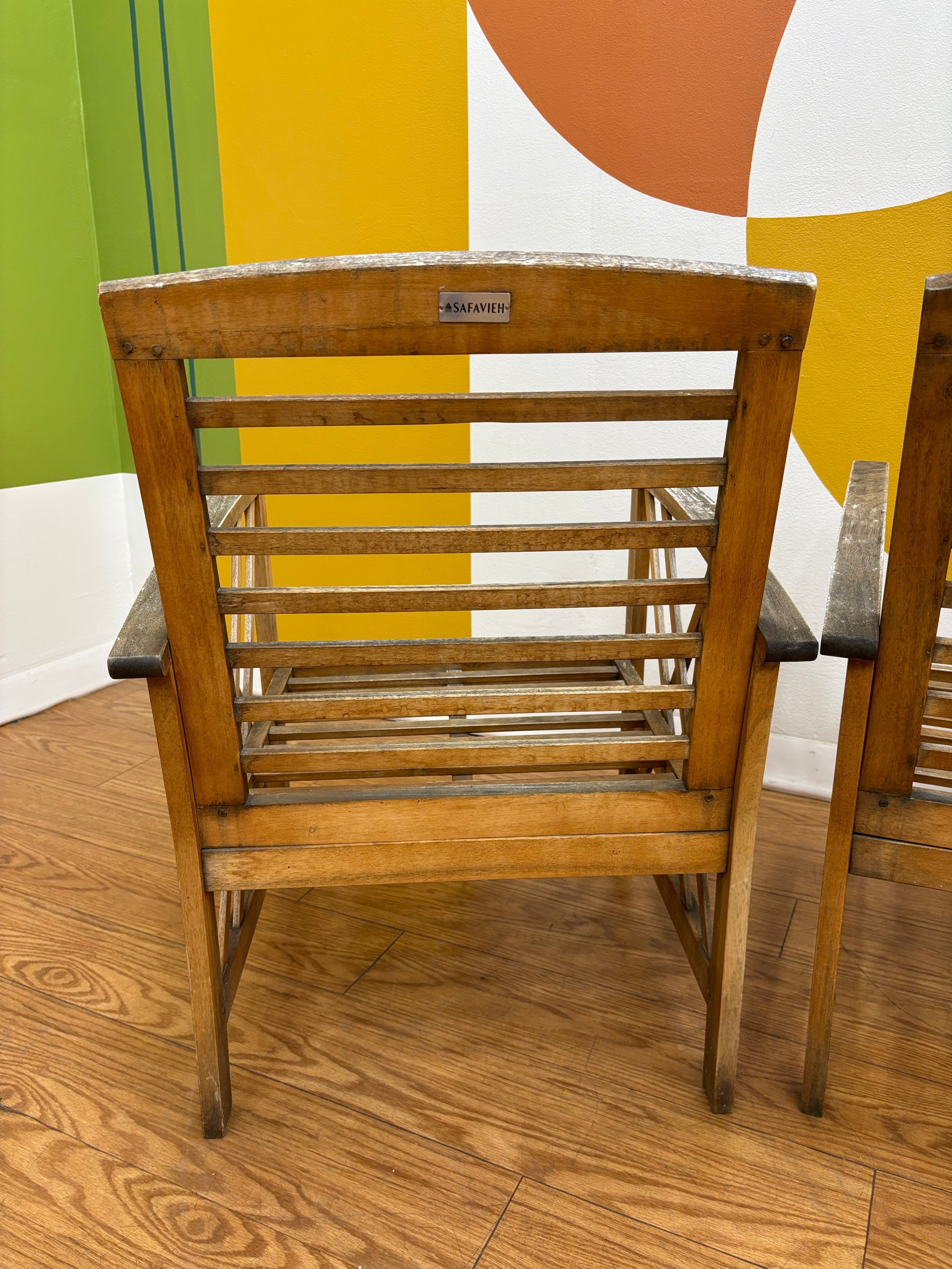 Safavieh Wood Patio Chairs & Coffee Table