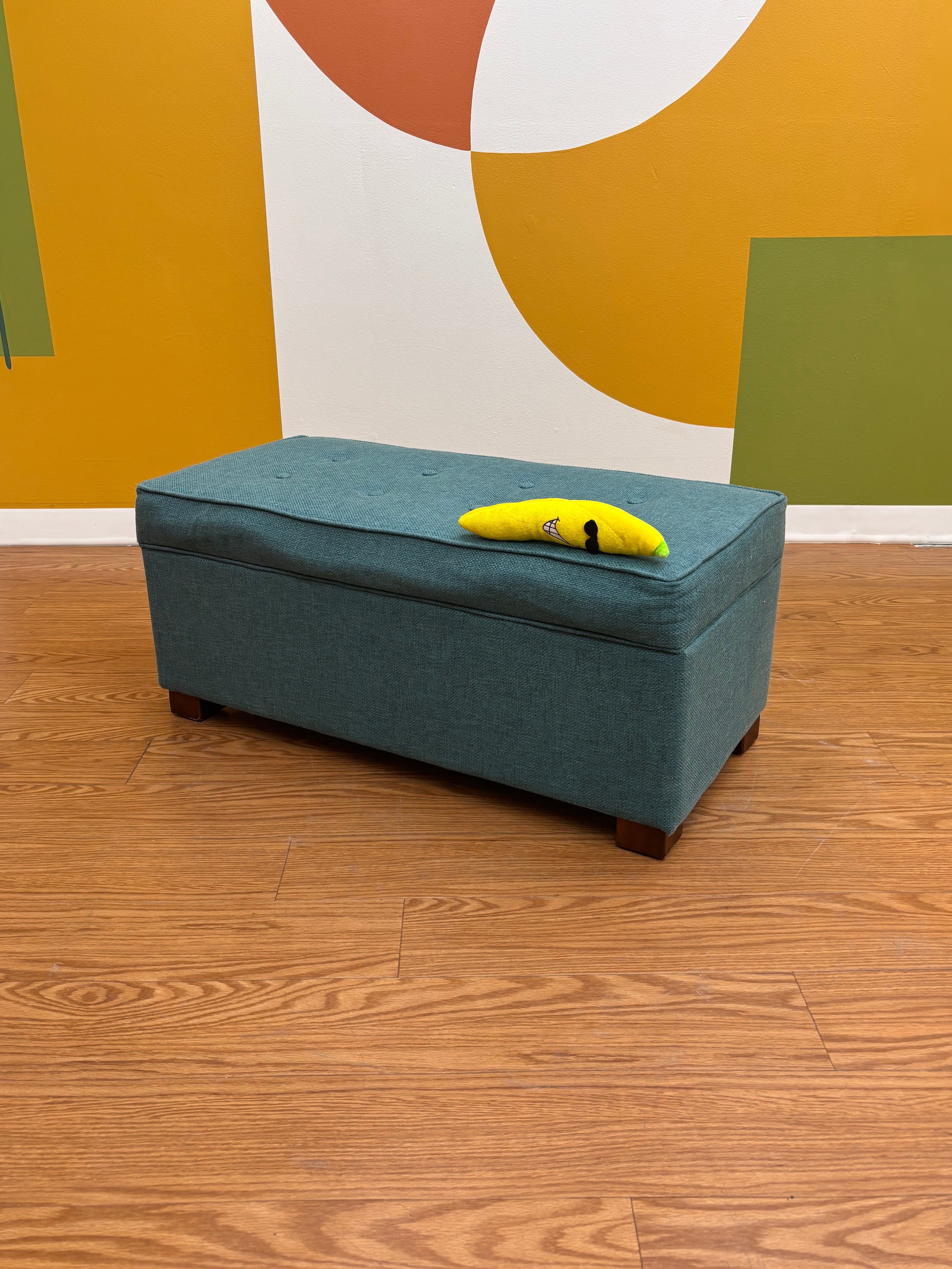 Blue Storage Ottoman