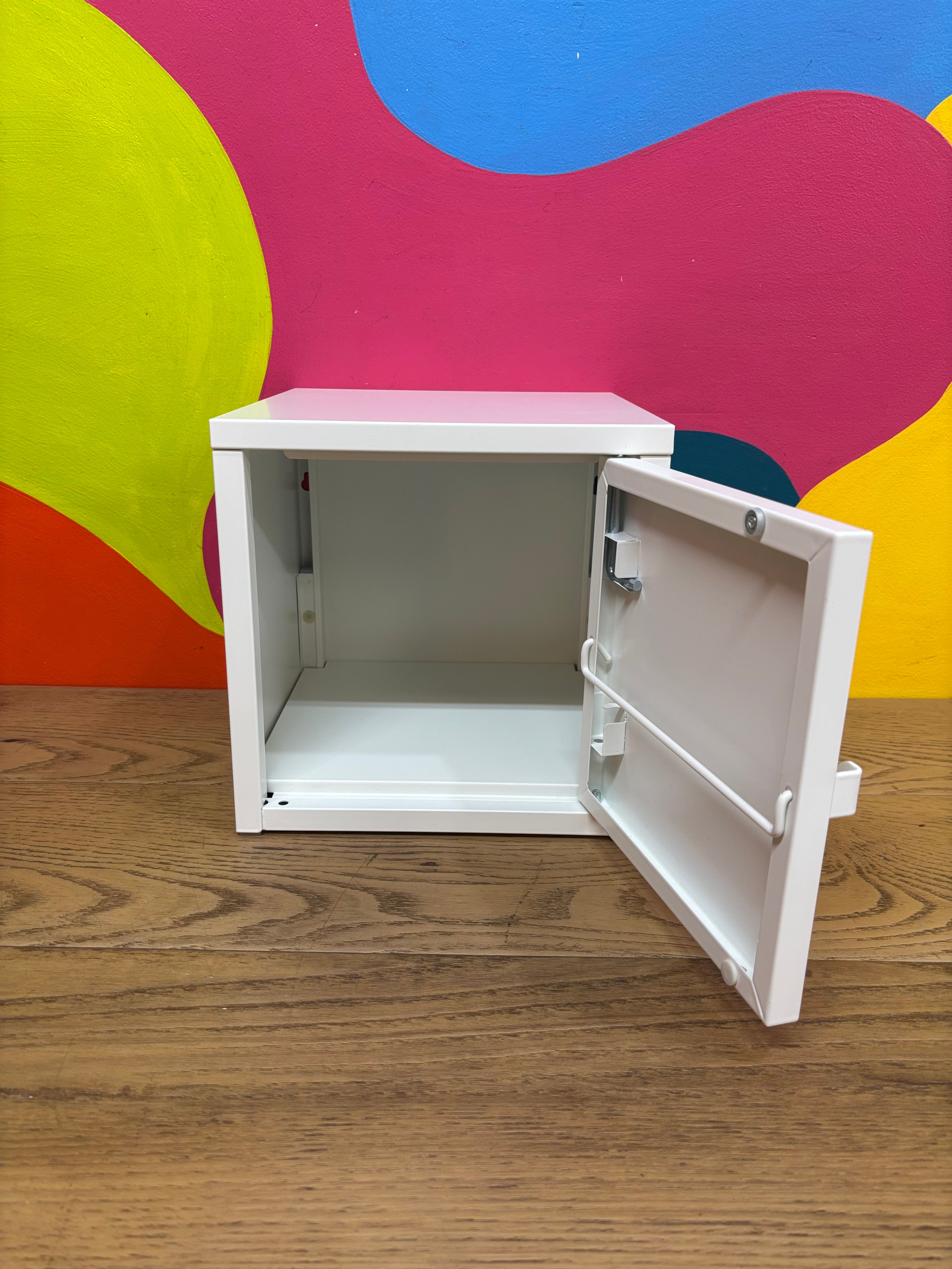 White Metal Wall Hanging Cabinet
