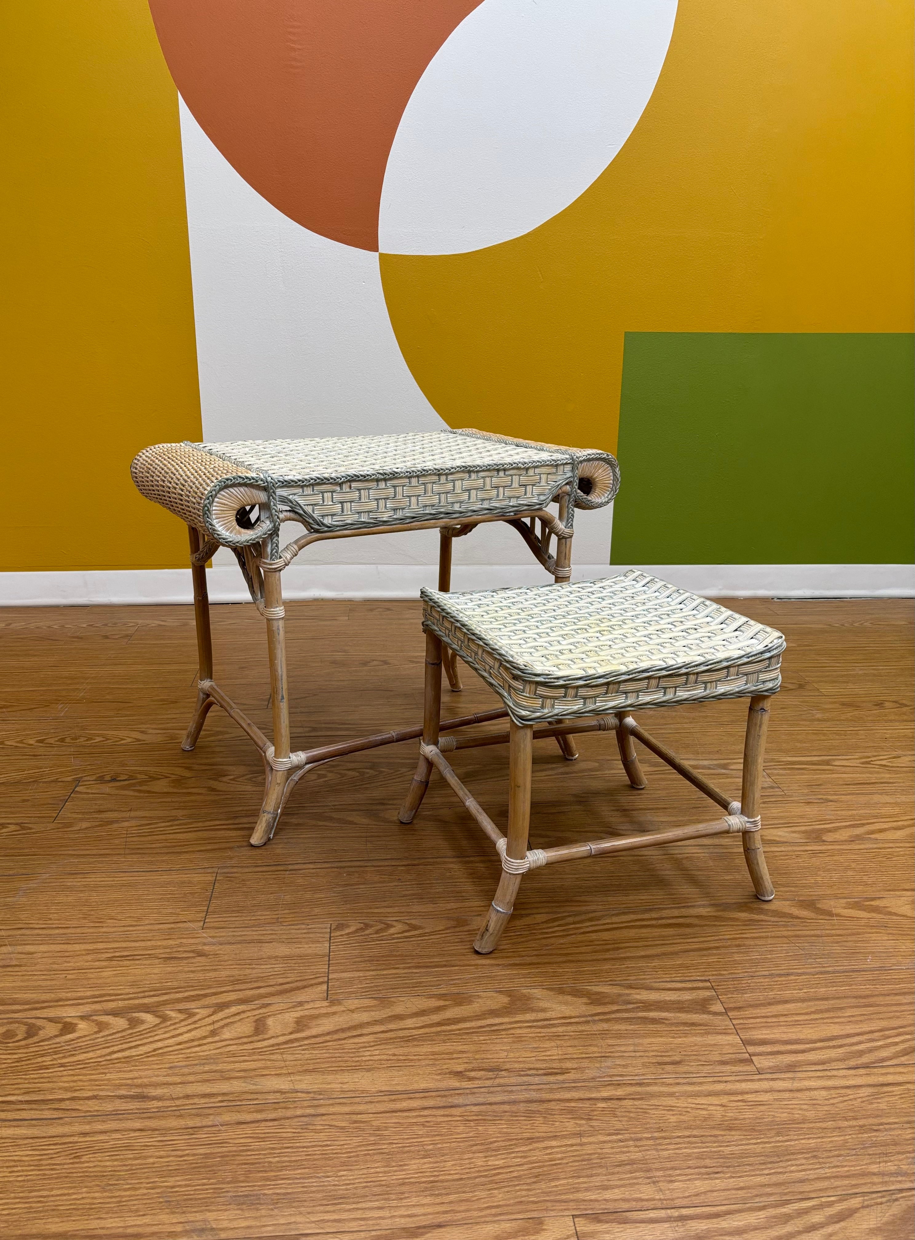 (2) Wicker End Tables