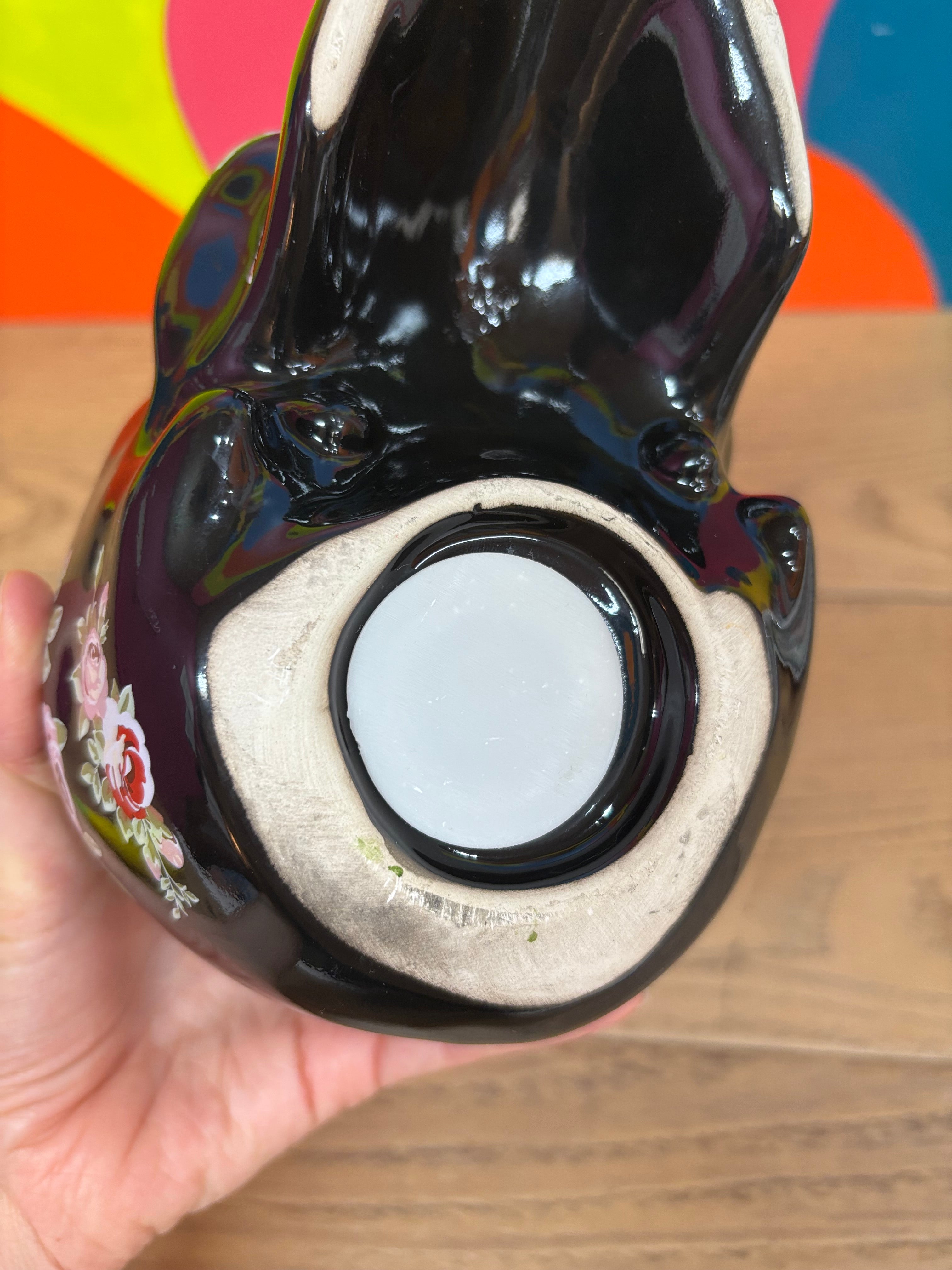 Ceramic Skull Coin Bank