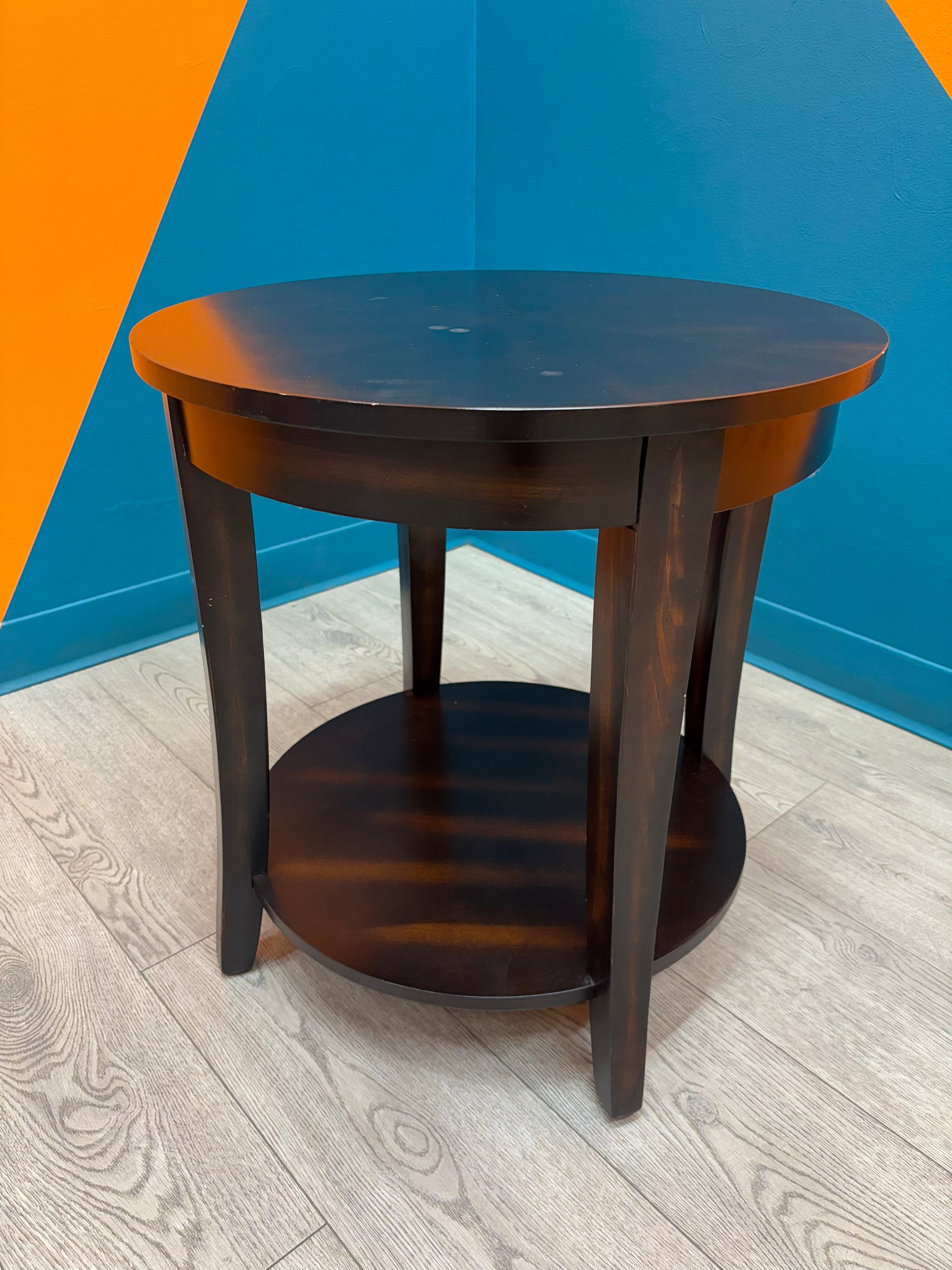 Wood Round Side Table (2 available)