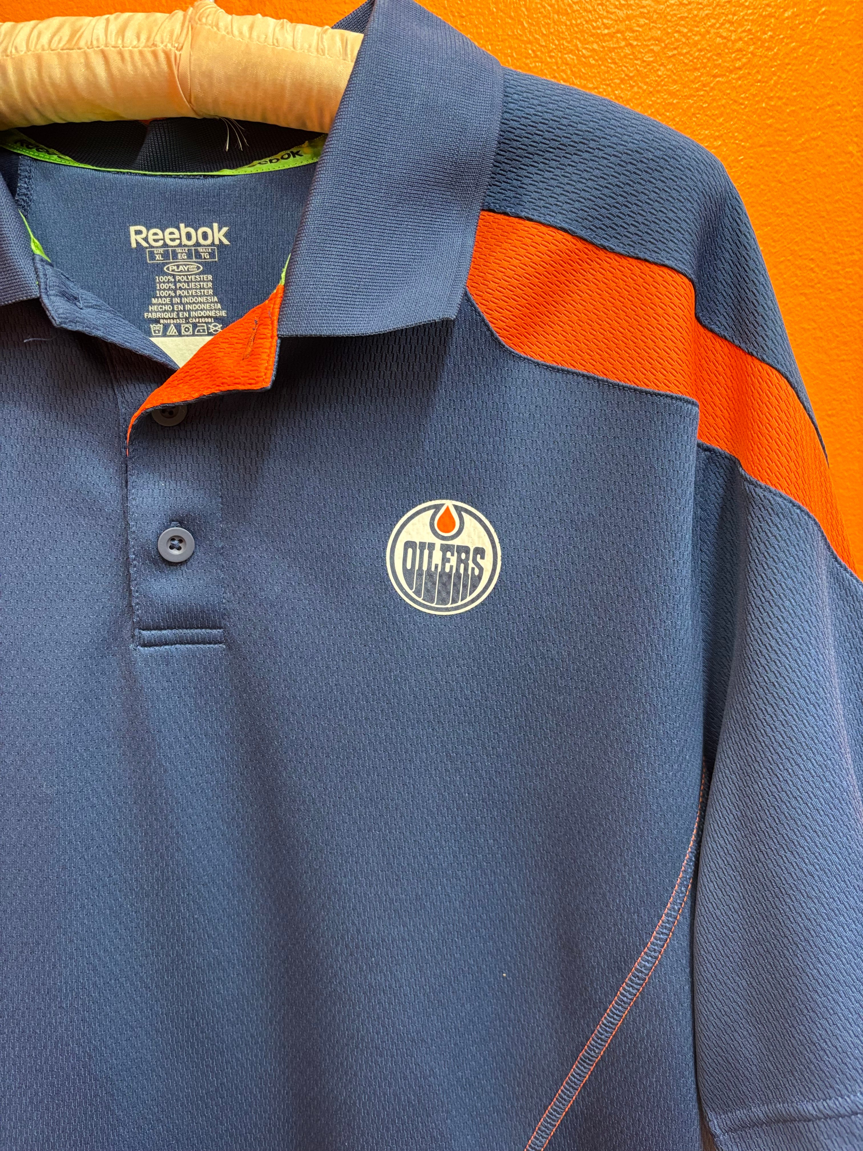 Edmonton Oilers Reebok Collared Shirt - Men's Size XL