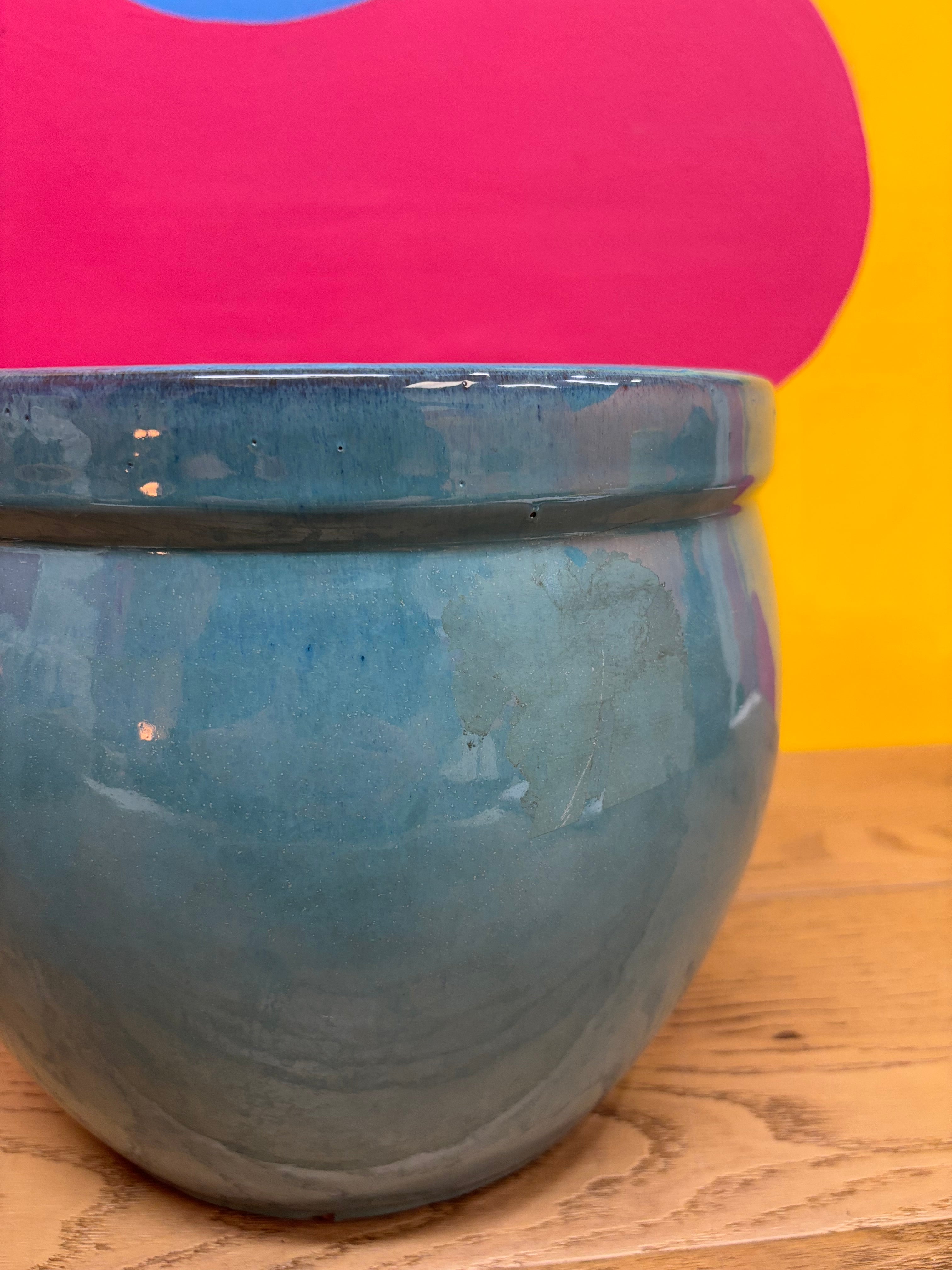 Ceramic Blue Plant Pot