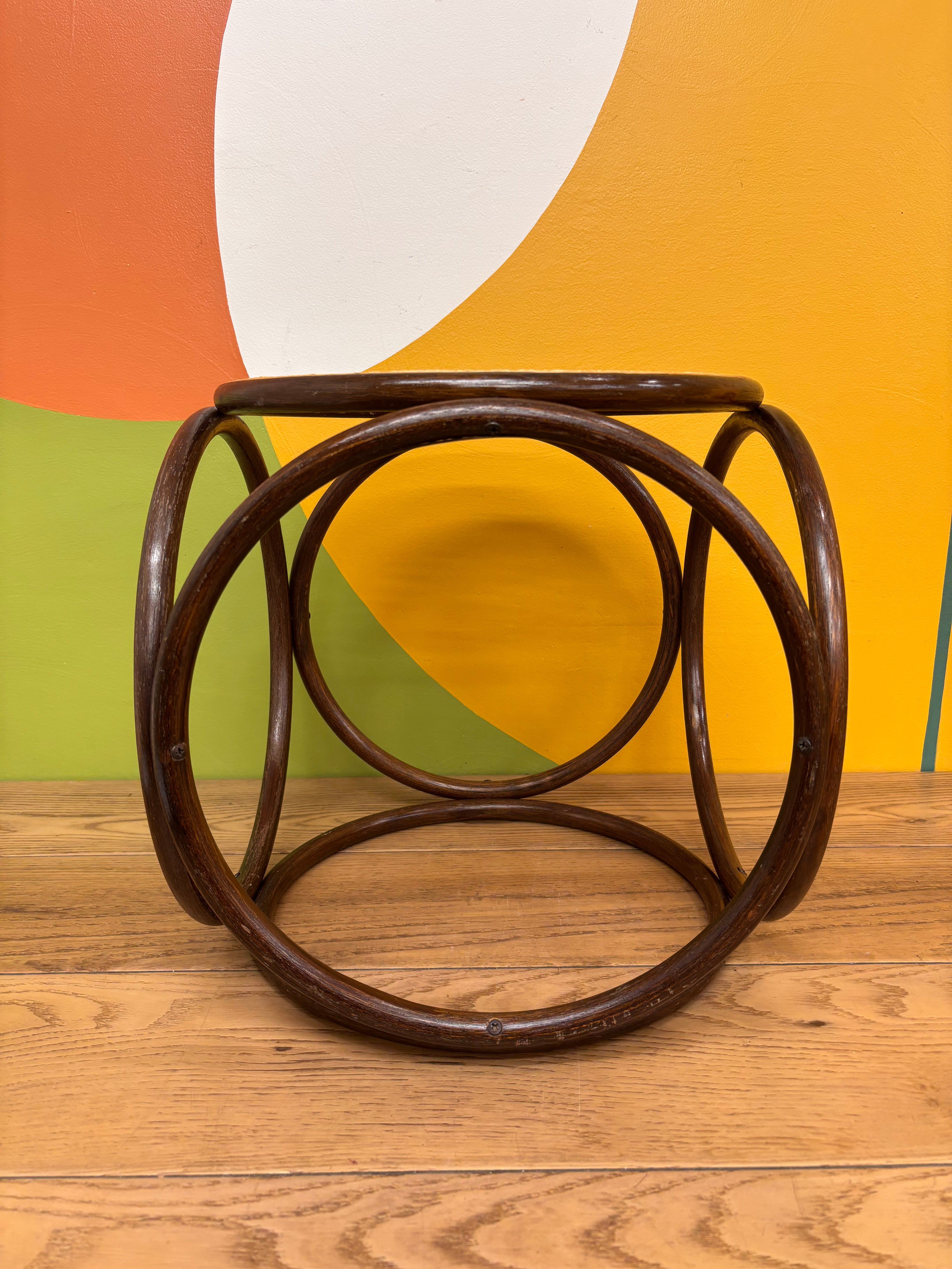 Thonet Style Bentwood Cane Stool