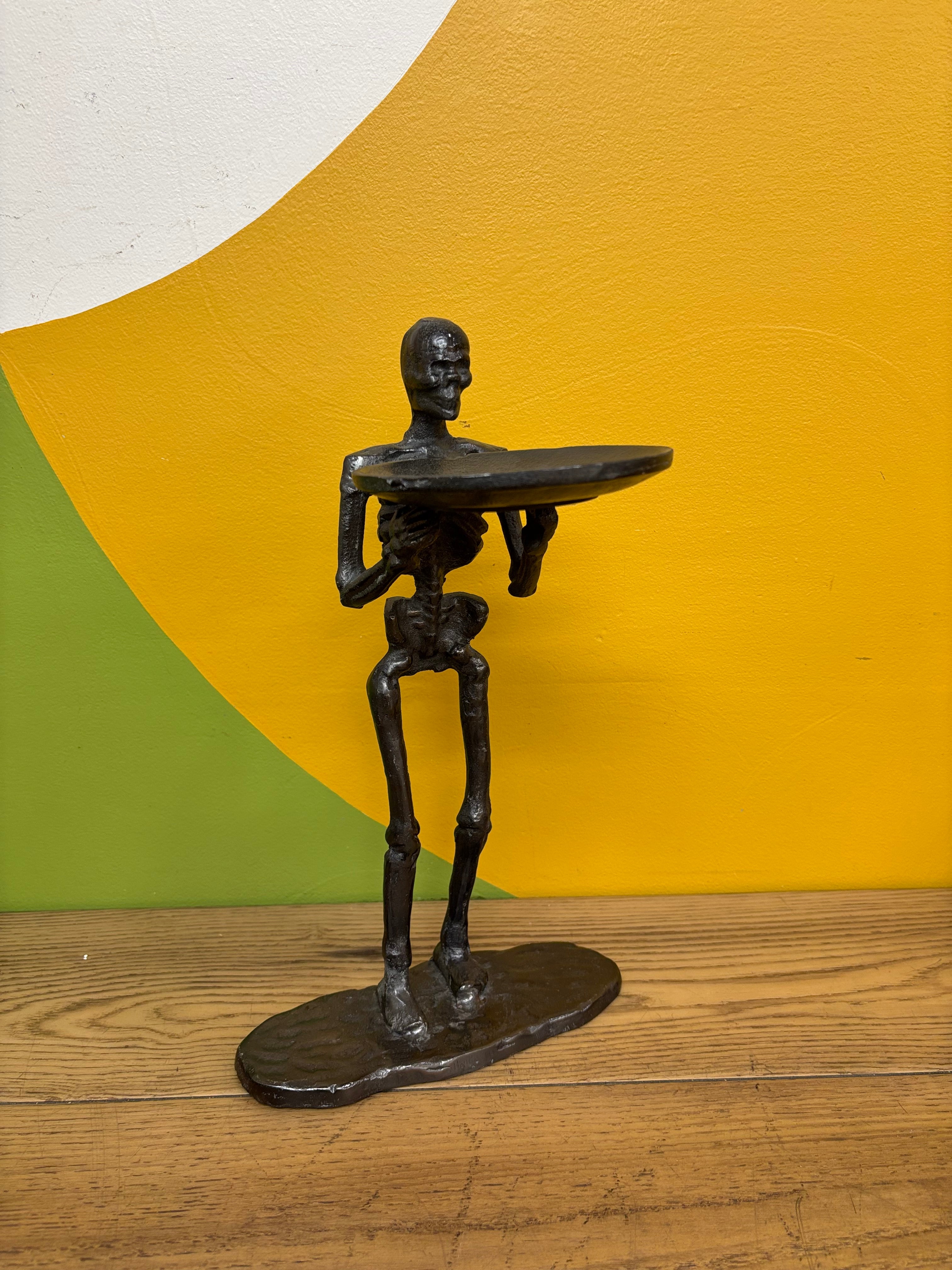 Metal Skeleton Tray Figurine
